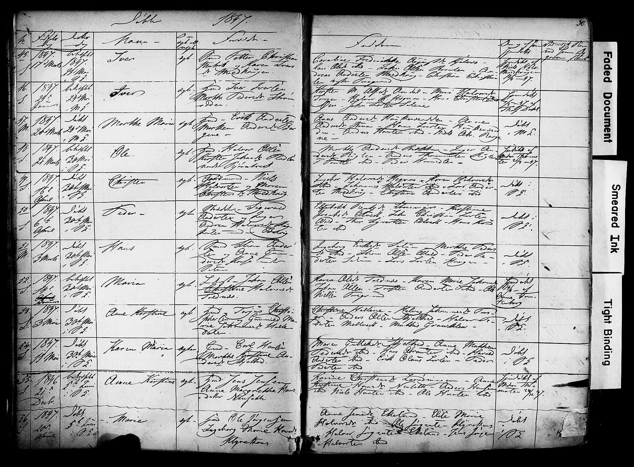 Solum kirkebøker, AV/SAKO-A-306/F/Fa/L0006: Parish register (official) no. I 6, 1844-1855, p. 30