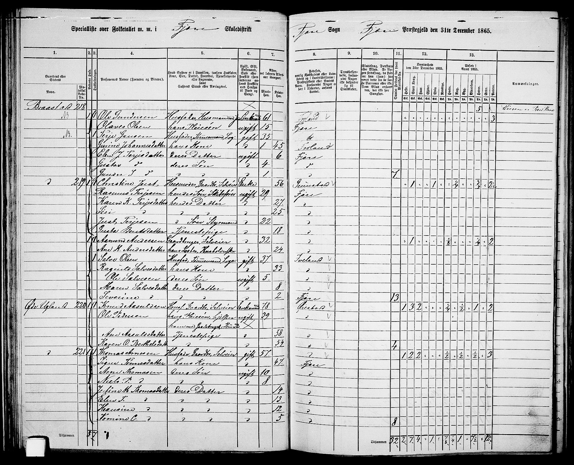 RA, 1865 census for Fjære/Fjære, 1865, p. 53
