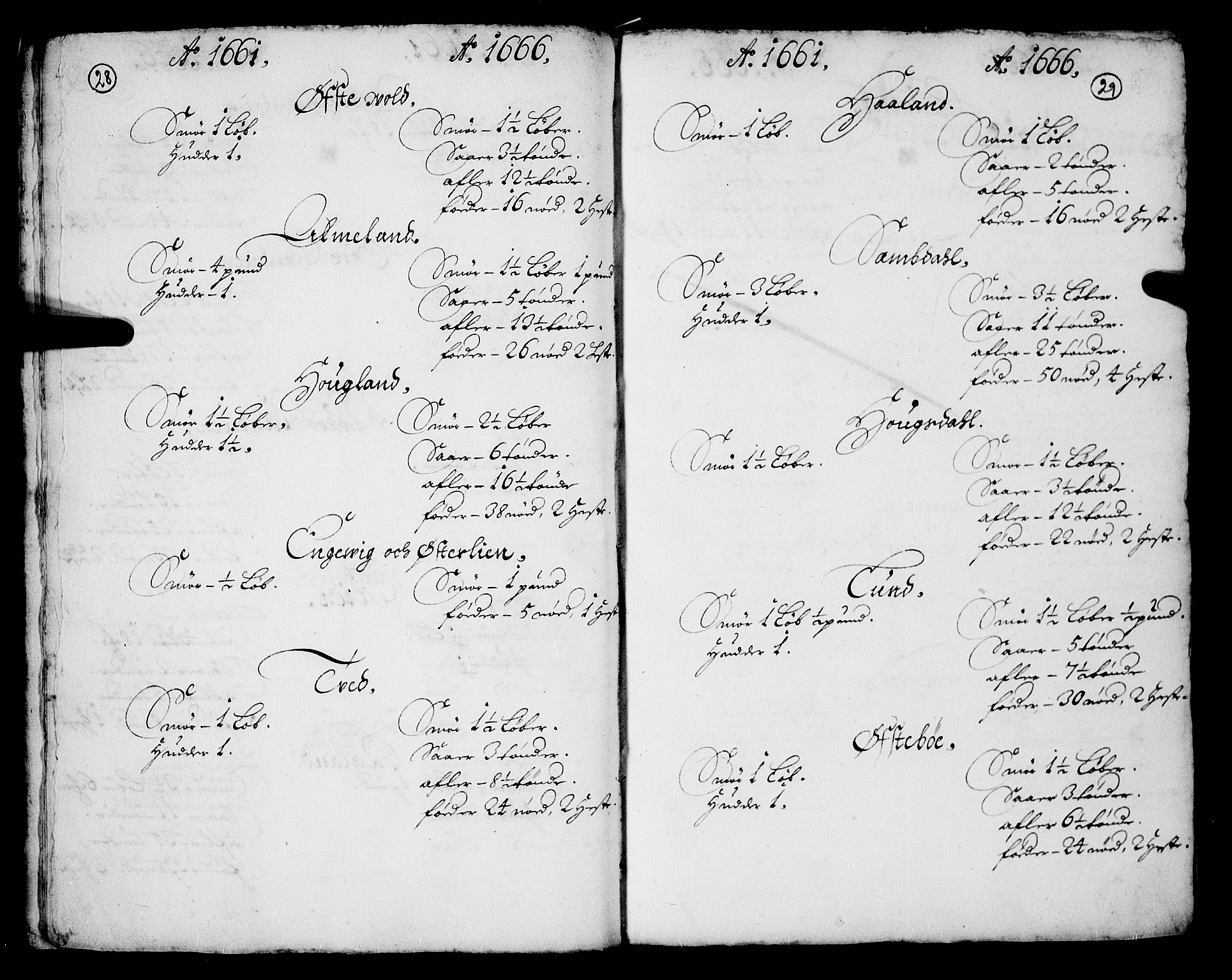 Rentekammeret inntil 1814, Realistisk ordnet avdeling, AV/RA-EA-4070/N/Nb/Nba/L0040: Nordhordland fogderi, 1661-1667, p. 28-29