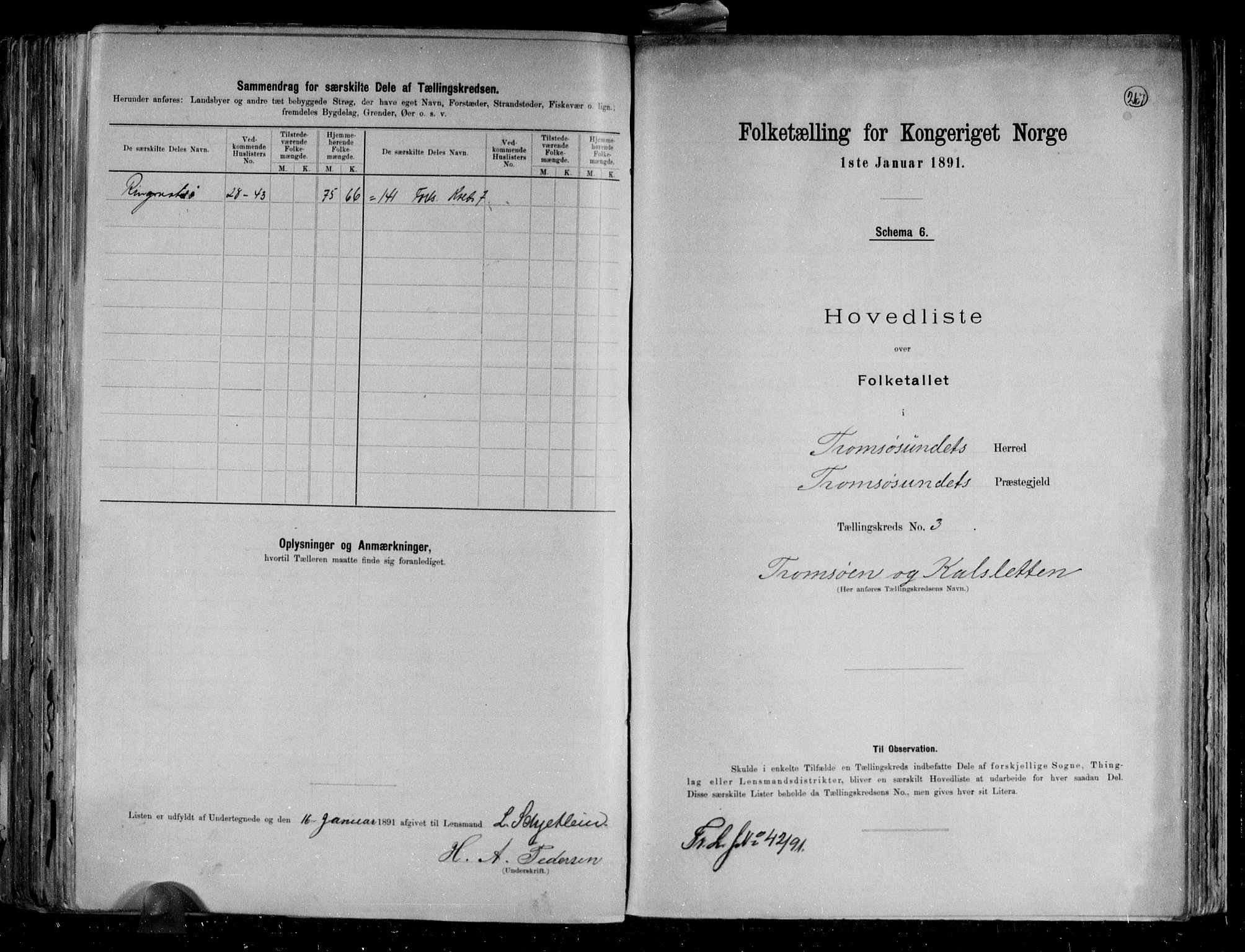 RA, 1891 census for 1934 Tromsøysund, 1891, p. 9