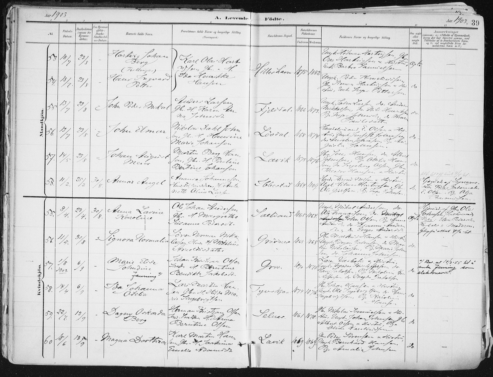 Ibestad sokneprestembete, SATØ/S-0077/H/Ha/Haa/L0017kirke: Parish register (official) no. 17, 1901-1914, p. 39