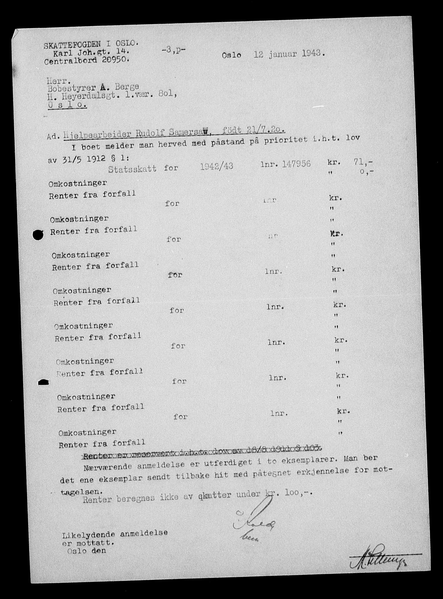 Justisdepartementet, Tilbakeføringskontoret for inndratte formuer, AV/RA-S-1564/H/Hc/Hcc/L0976: --, 1945-1947, p. 643