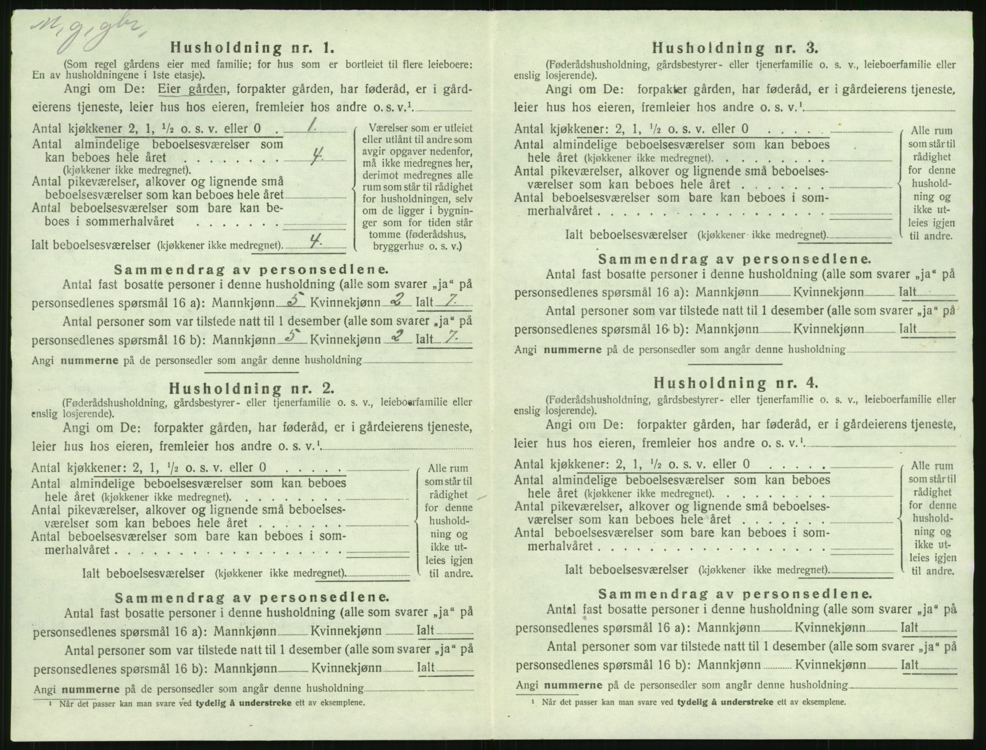 SAK, 1920 census for Øyestad, 1920, p. 303