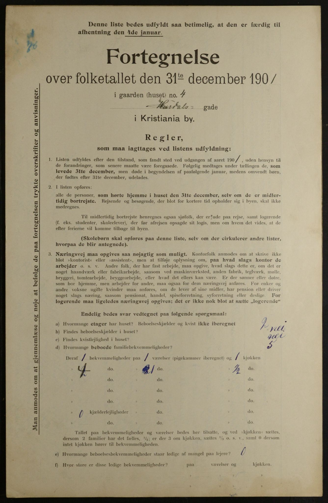 OBA, Municipal Census 1901 for Kristiania, 1901, p. 6657