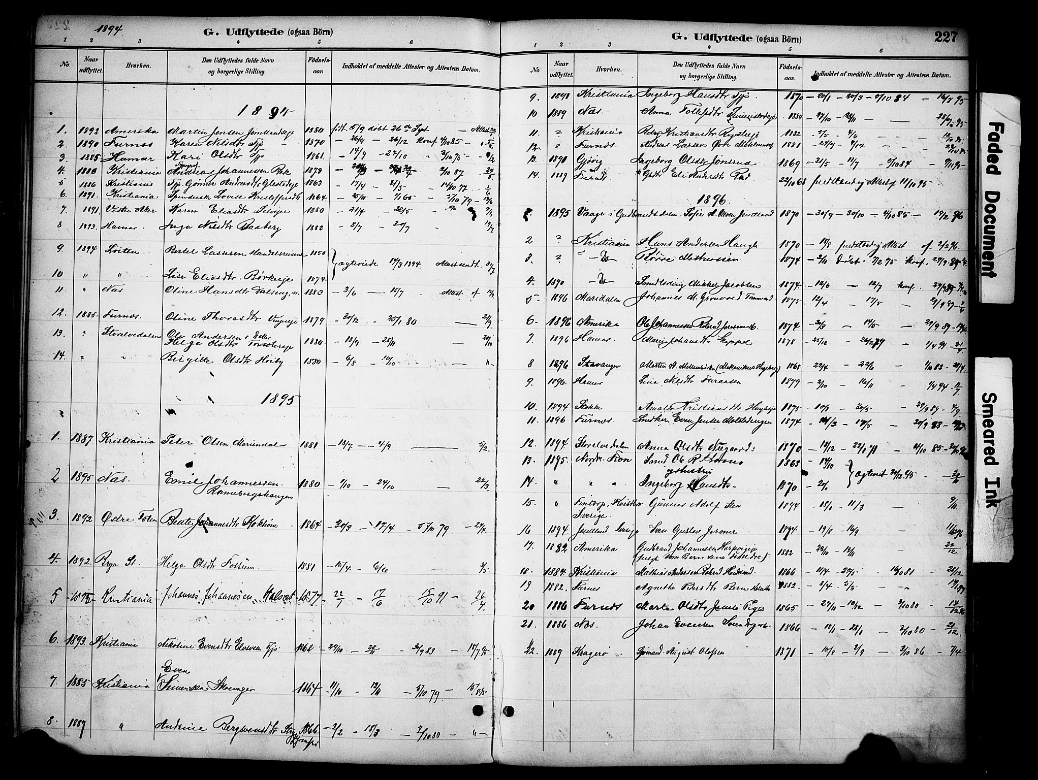 Ringsaker prestekontor, SAH/PREST-014/K/Ka/L0016: Parish register (official) no. 16, 1891-1904, p. 227