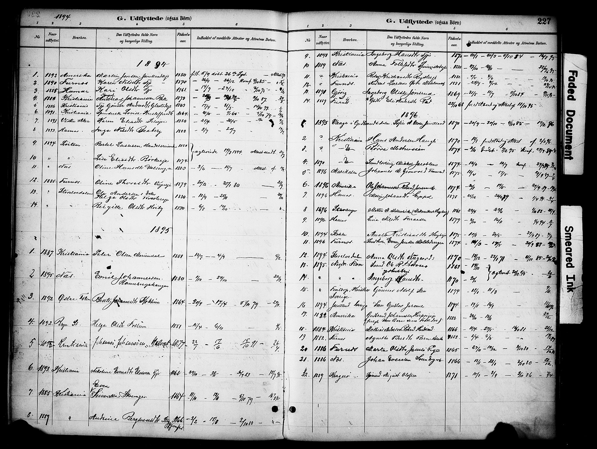 Ringsaker prestekontor, AV/SAH-PREST-014/K/Ka/L0016: Parish register (official) no. 16, 1891-1904, p. 227