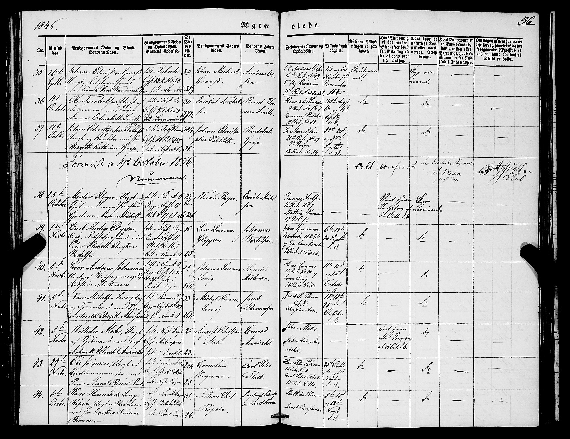 Domkirken sokneprestembete, SAB/A-74801/H/Haa/L0033: Parish register (official) no. D 1, 1841-1853, p. 36