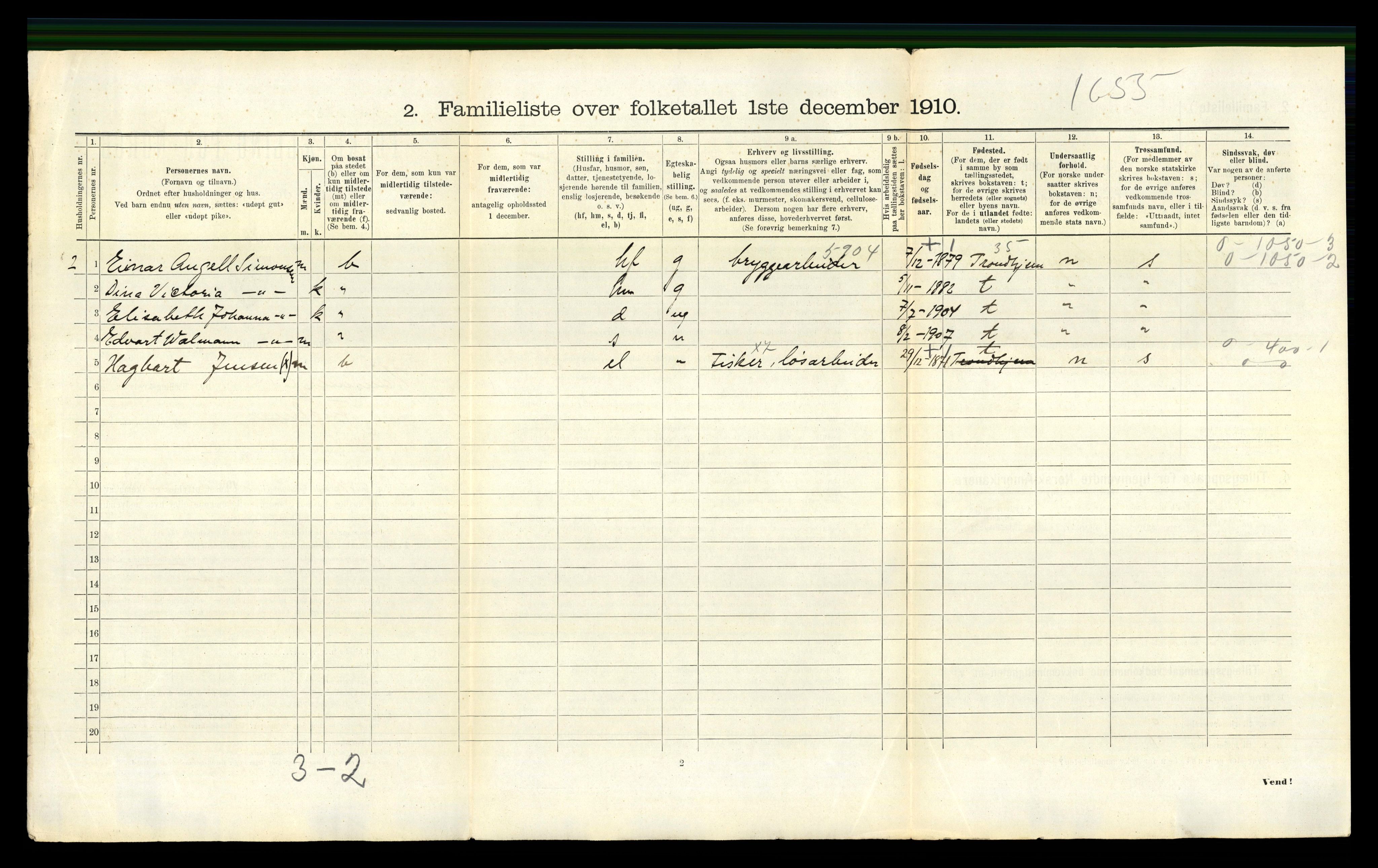 RA, 1910 census for Hammerfest, 1910, p. 1367