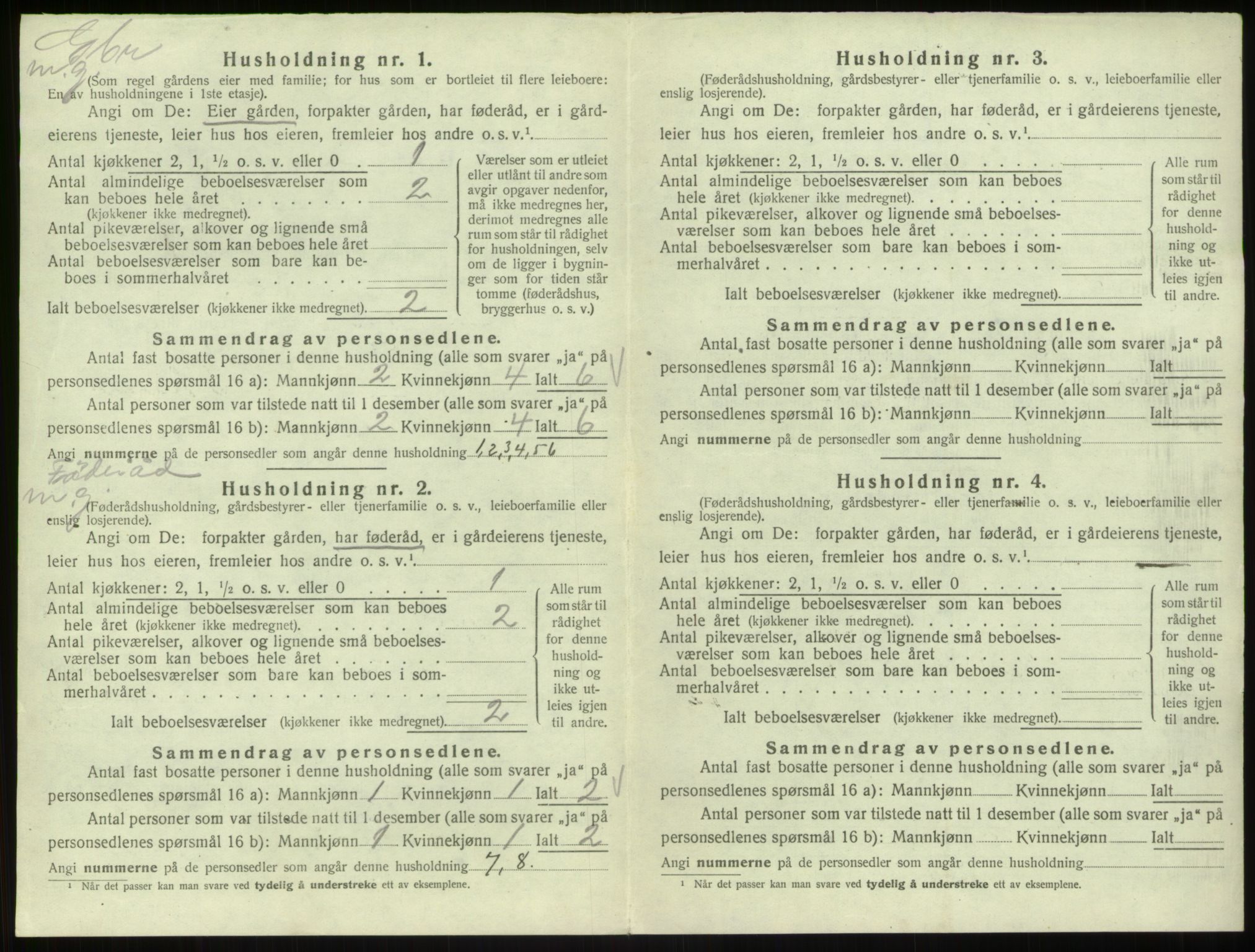 SAB, 1920 census for Hosanger, 1920, p. 717