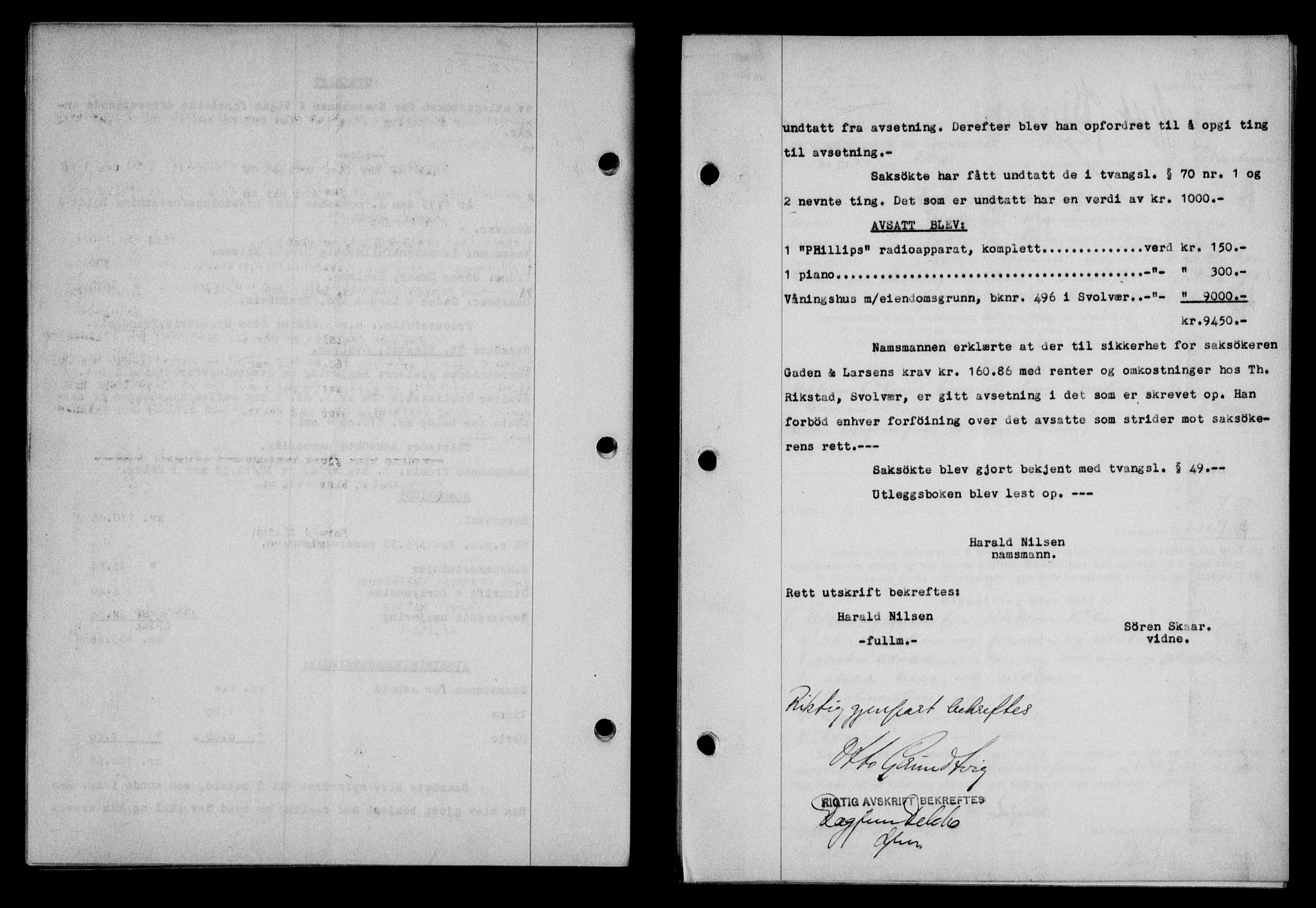 Lofoten sorenskriveri, SAT/A-0017/1/2/2C/L0028b: Mortgage book no. 28b, 1933-1933, Deed date: 01.12.1933