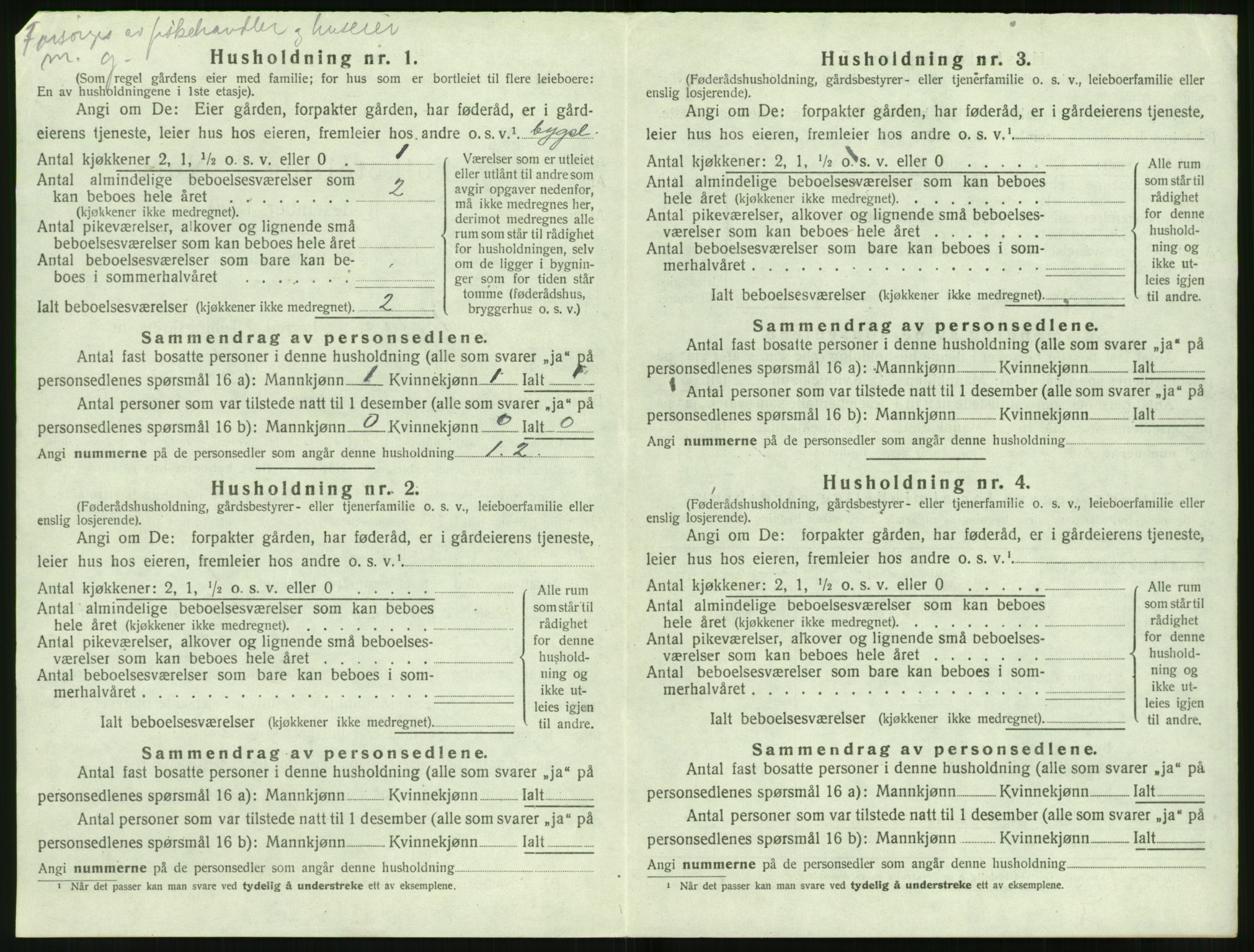 SAT, 1920 census for Volda, 1920, p. 1321