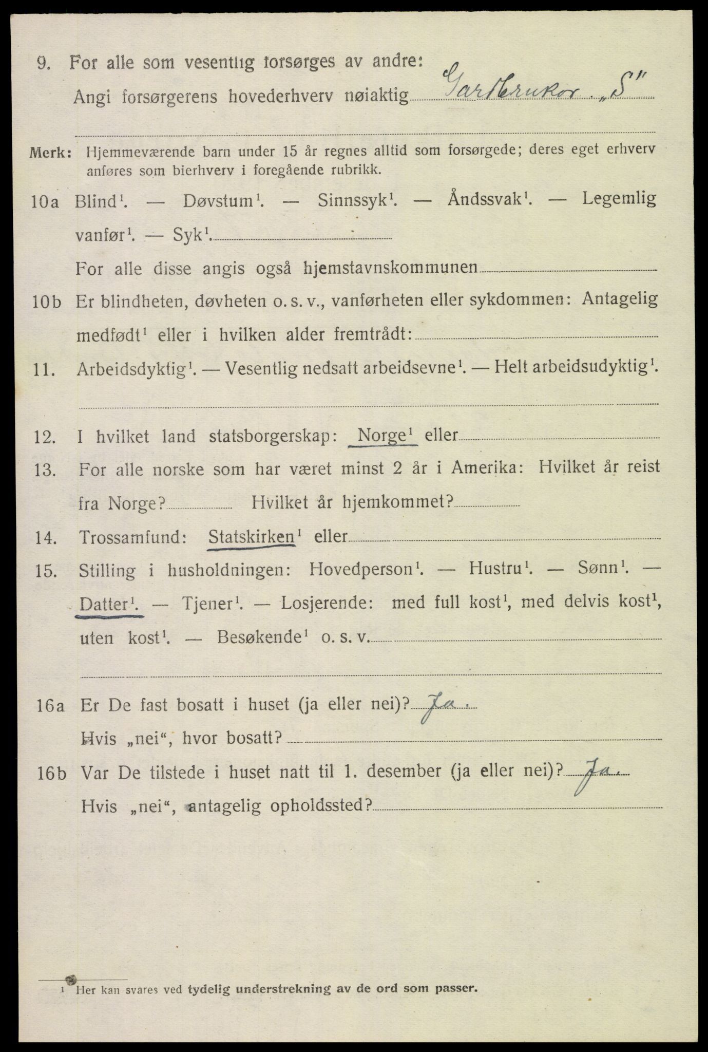 SAK, 1920 census for Valle, 1920, p. 2290