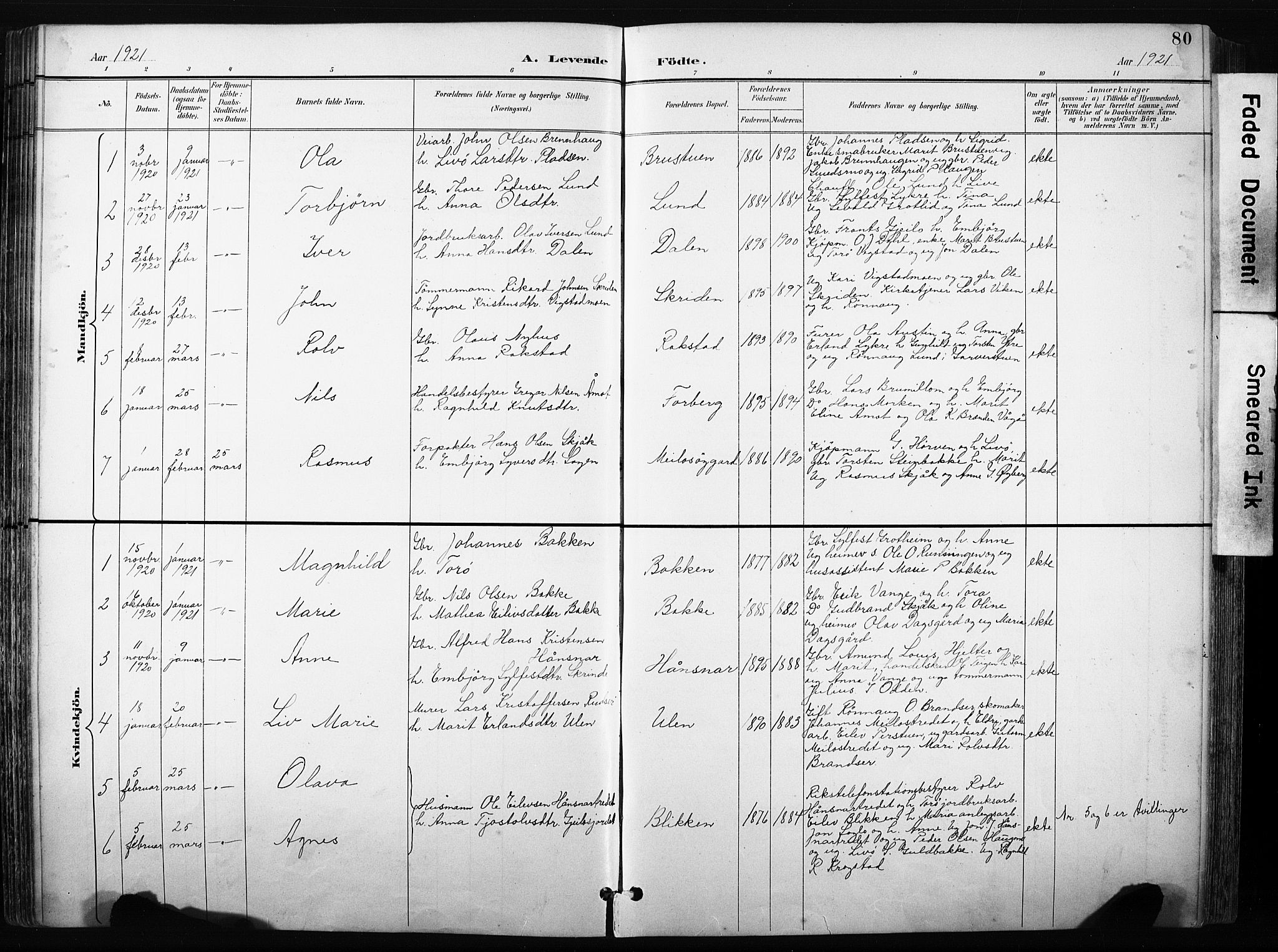 Skjåk prestekontor, SAH/PREST-072/H/Ha/Hab/L0003: Parish register (copy) no. 3, 1893-1932, p. 80