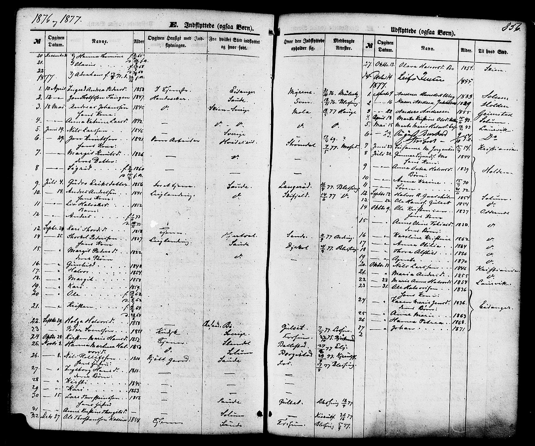 Gjerpen kirkebøker, SAKO/A-265/F/Fa/L0009: Parish register (official) no. I 9, 1872-1885, p. 356