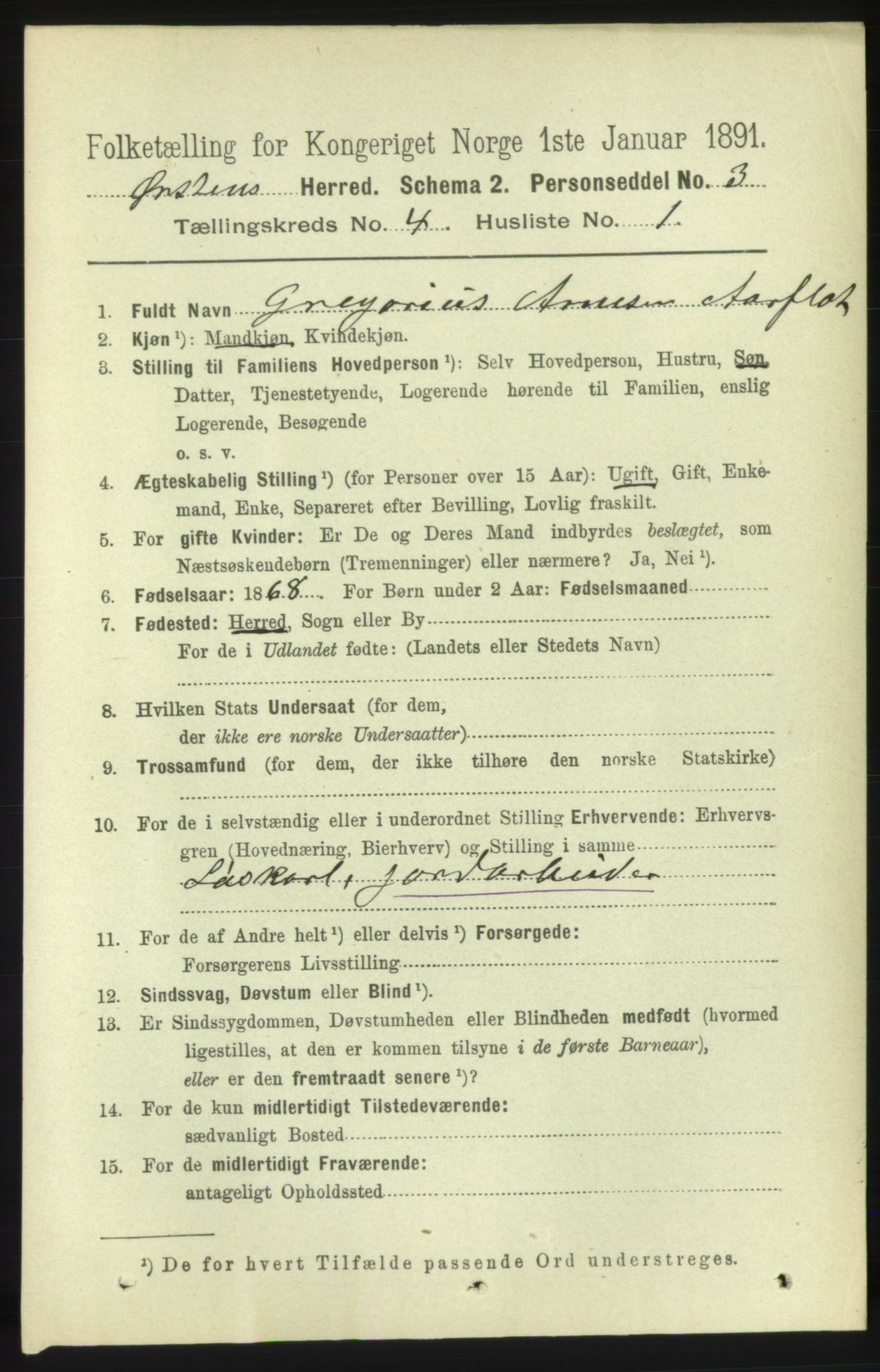 RA, 1891 census for 1520 Ørsta, 1891, p. 1677