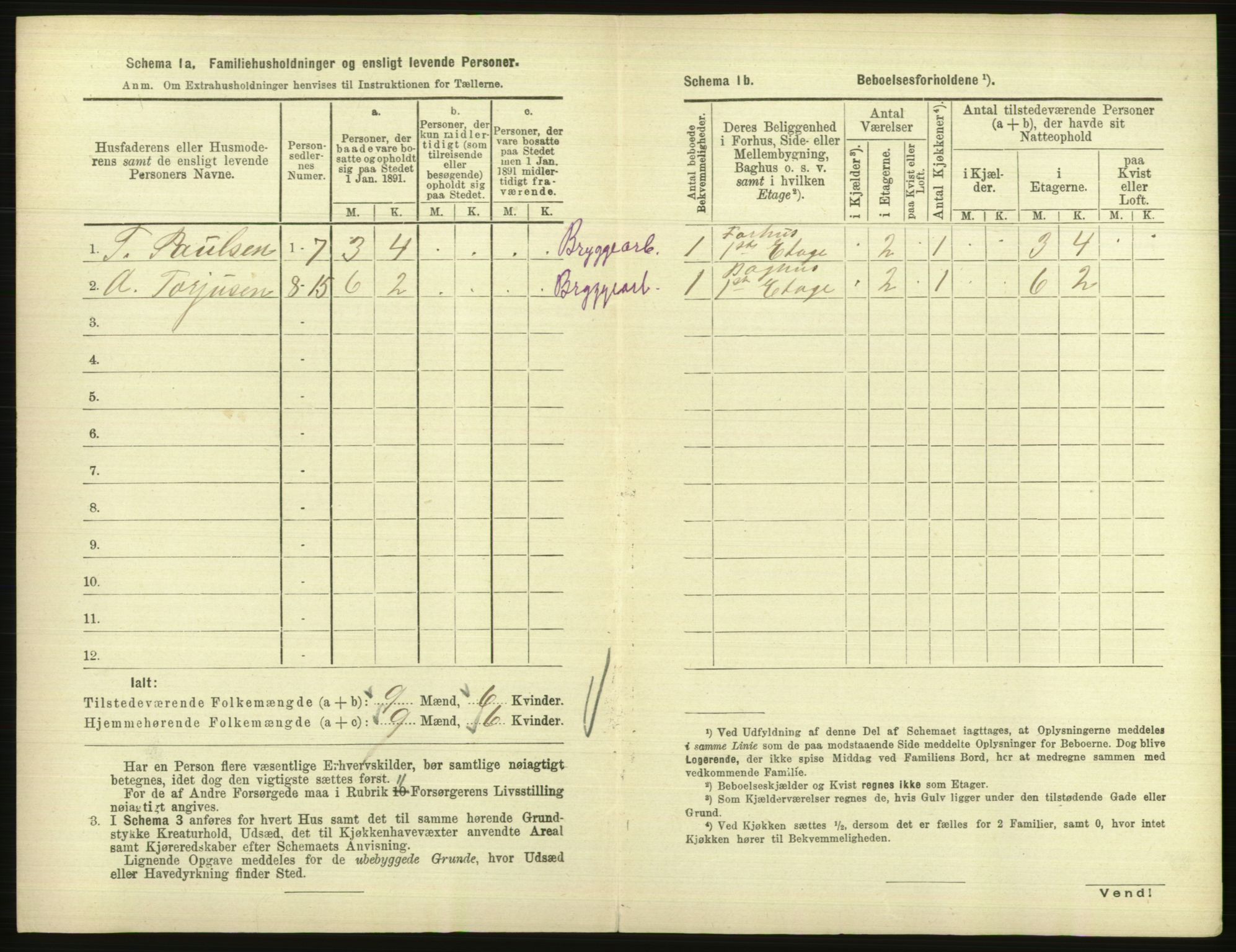 RA, 1891 census for 1001 Kristiansand, 1891, p. 843