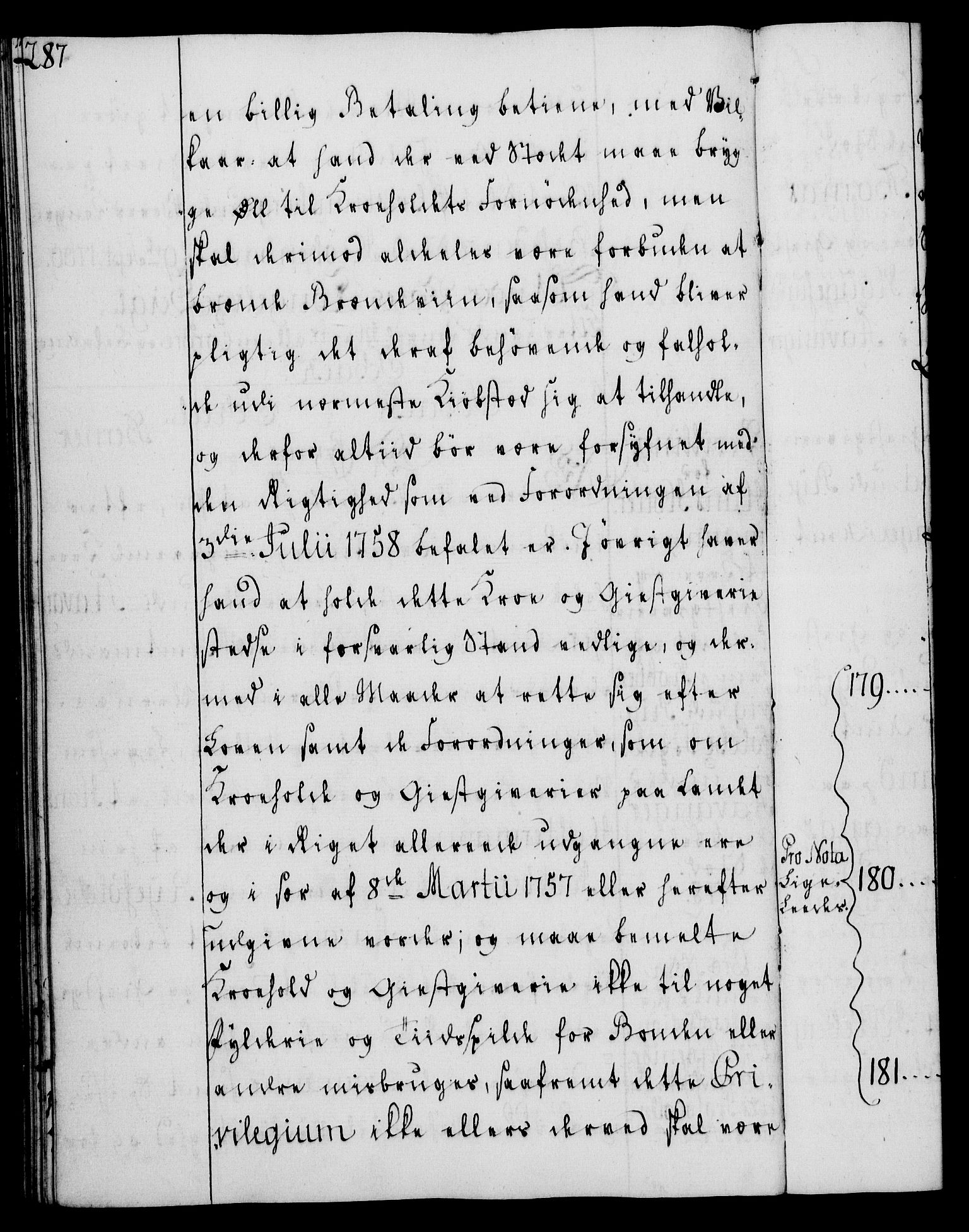 Rentekammeret, Kammerkanselliet, RA/EA-3111/G/Gg/Gga/L0008: Norsk ekspedisjonsprotokoll med register (merket RK 53.8), 1768-1771, p. 287