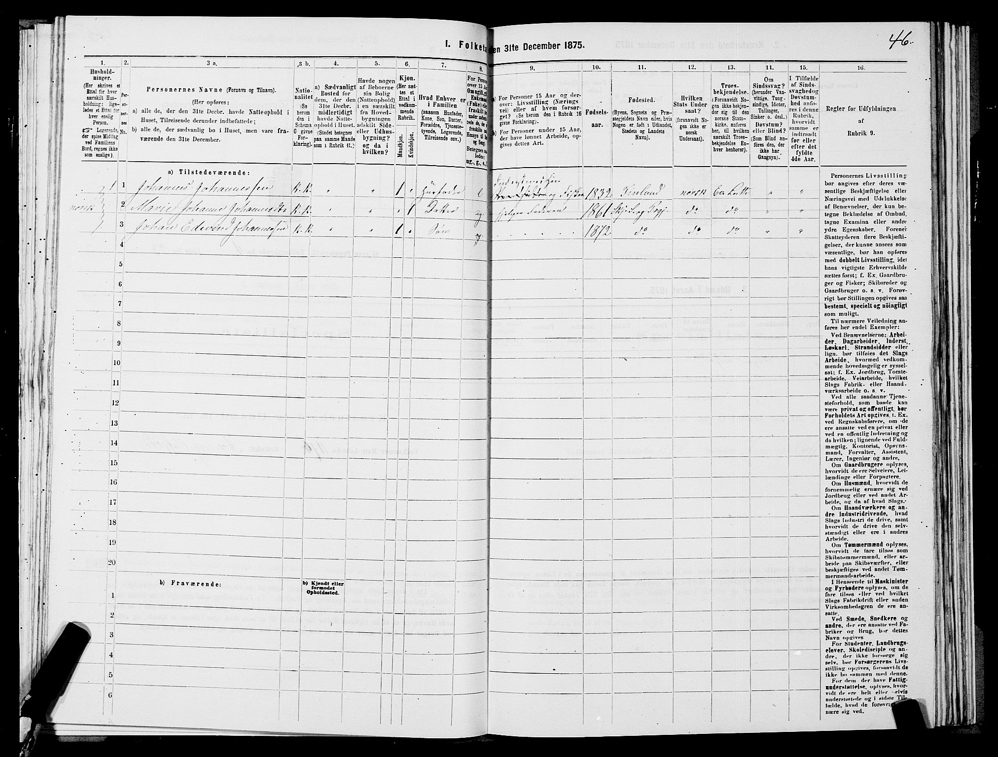 SATØ, 1875 census for 1941P Skjervøy, 1875, p. 3046