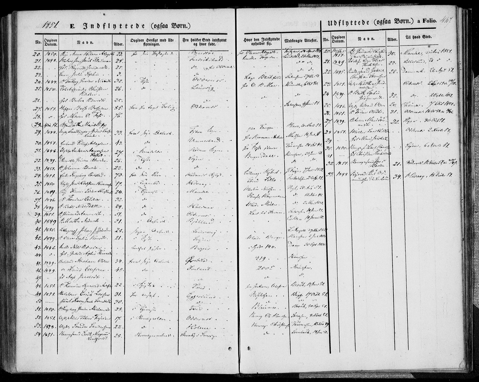 Kristiansand domprosti, AV/SAK-1112-0006/F/Fa/L0013: Parish register (official) no. A 13, 1842-1851, p. 467