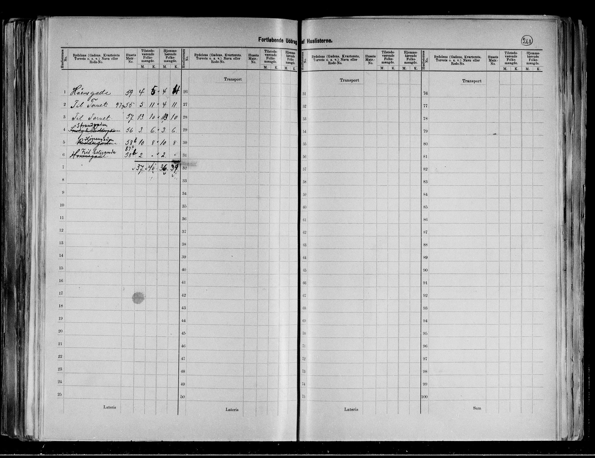 RA, 1891 census for 0601 Hønefoss, 1891, p. 45