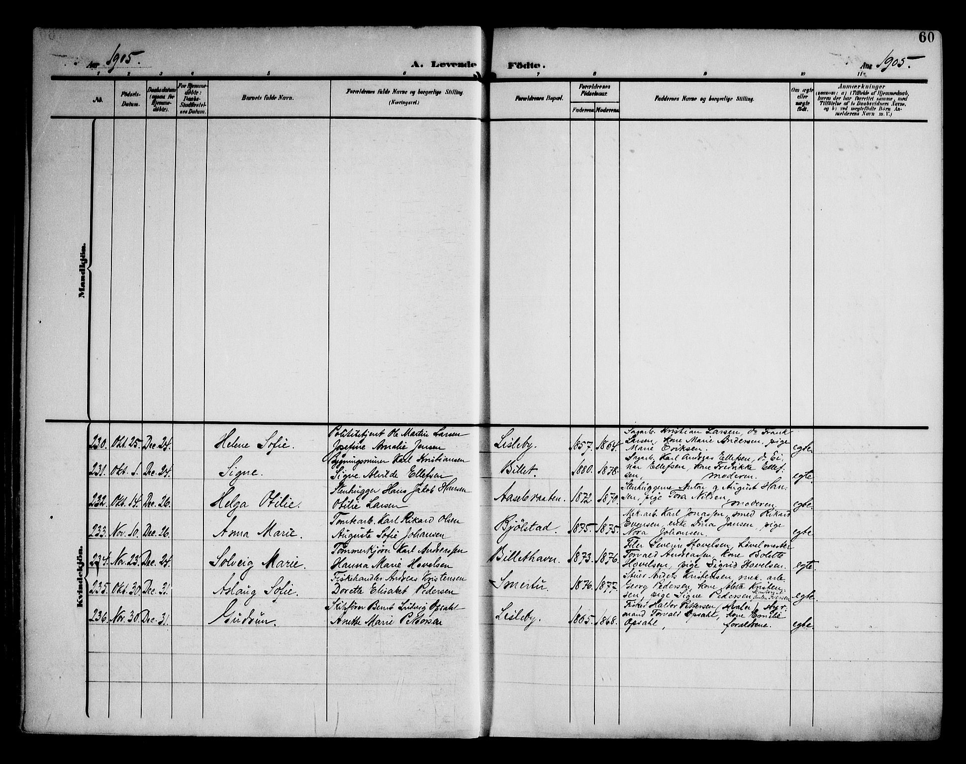 Glemmen prestekontor Kirkebøker, AV/SAO-A-10908/F/Fa/L0014: Parish register (official) no. 14, 1902-1922, p. 60