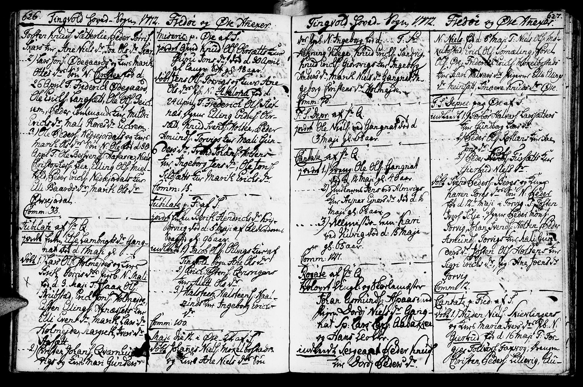 Ministerialprotokoller, klokkerbøker og fødselsregistre - Møre og Romsdal, SAT/A-1454/586/L0979: Parish register (official) no. 586A05, 1751-1776, p. 626-627