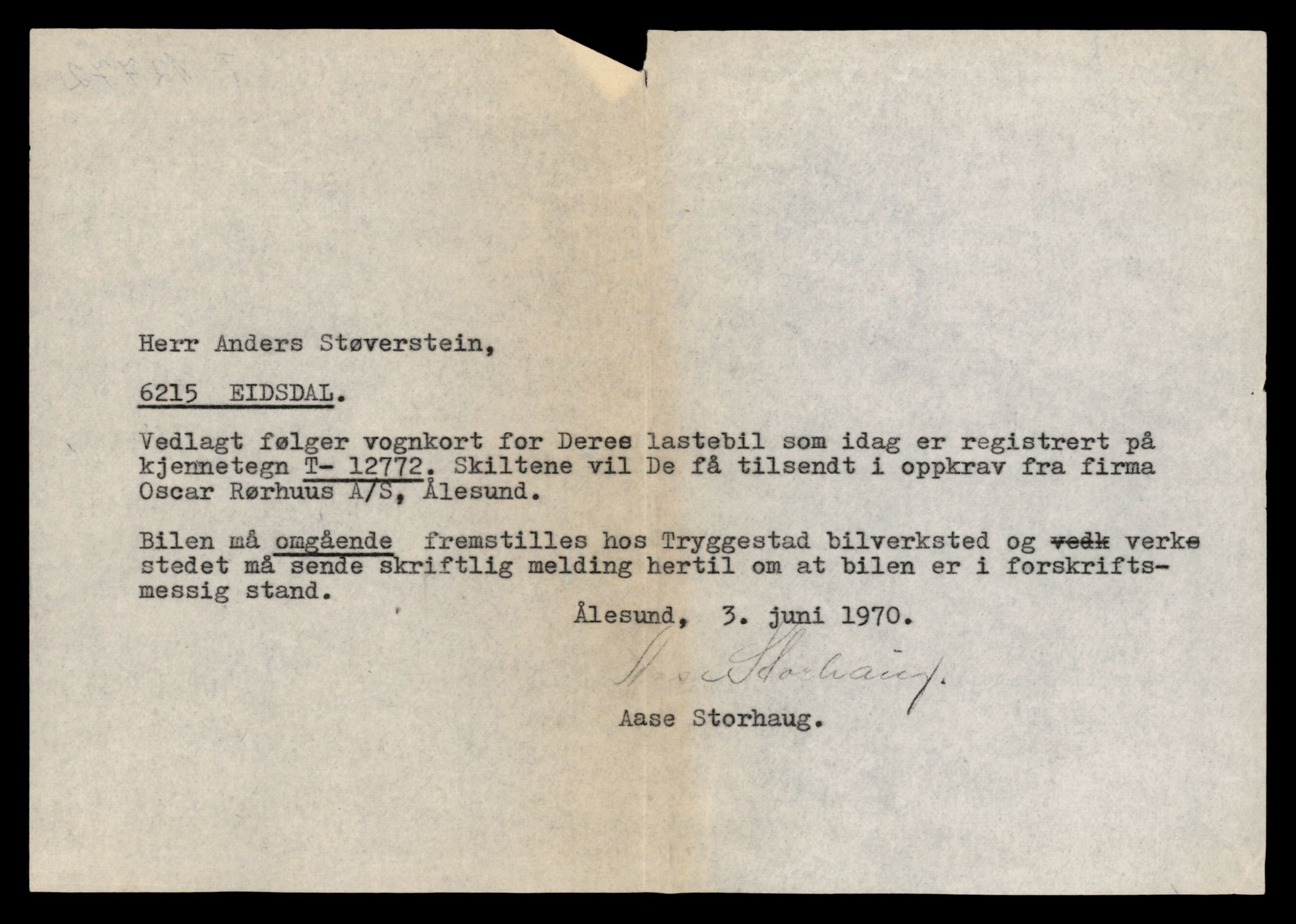 Møre og Romsdal vegkontor - Ålesund trafikkstasjon, AV/SAT-A-4099/F/Fe/L0035: Registreringskort for kjøretøy T 12653 - T 12829, 1927-1998, p. 2774