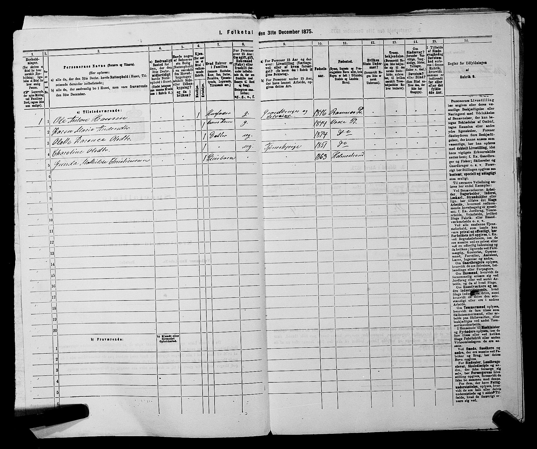 SAKO, 1875 census for 0716P Våle, 1875, p. 890