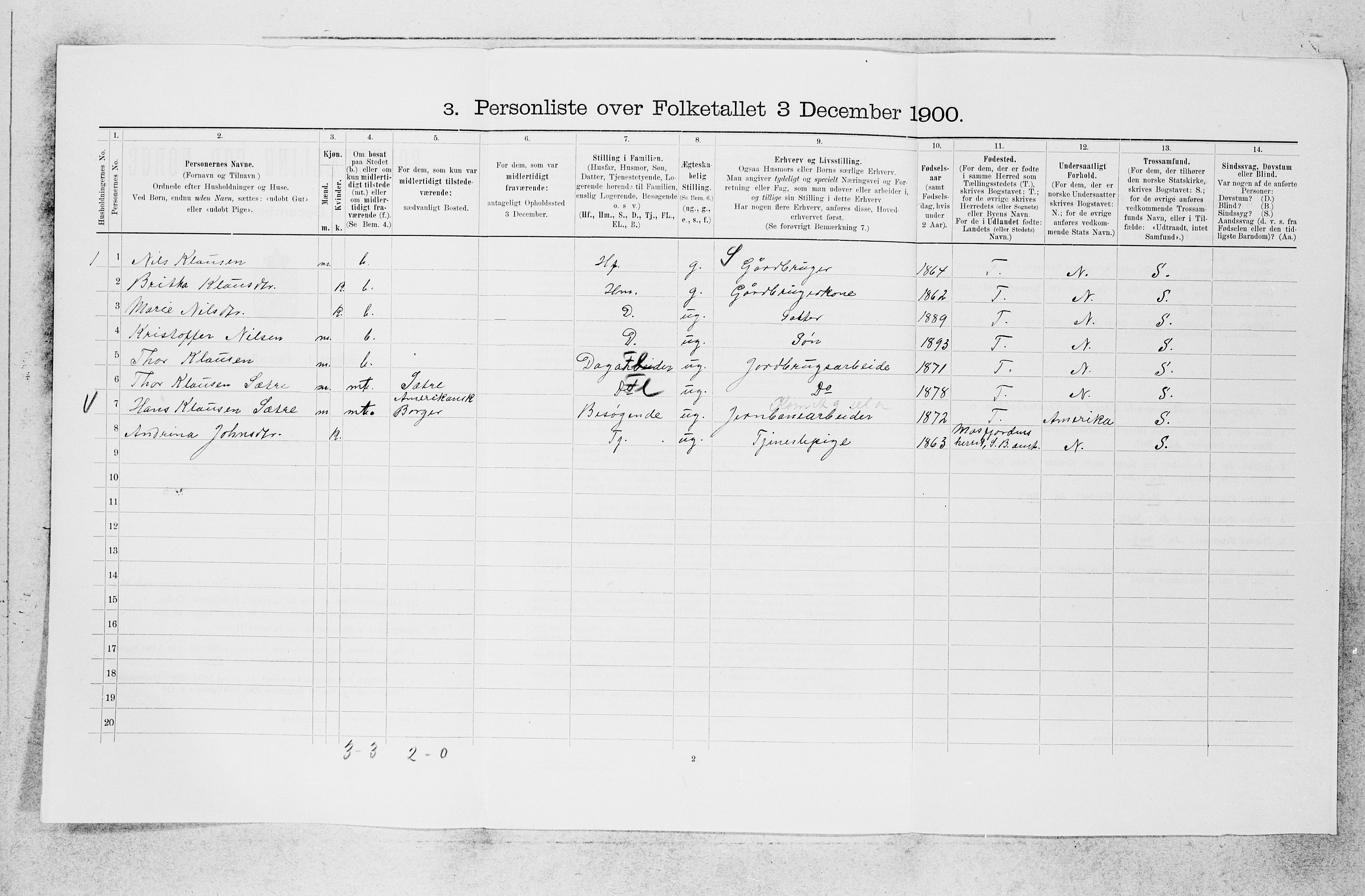 SAB, 1900 census for Lavik og Brekke, 1900, p. 519