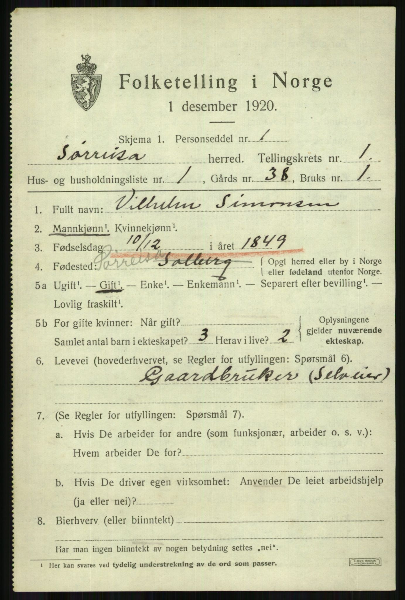 SATØ, 1920 census for Sørreisa, 1920, p. 789