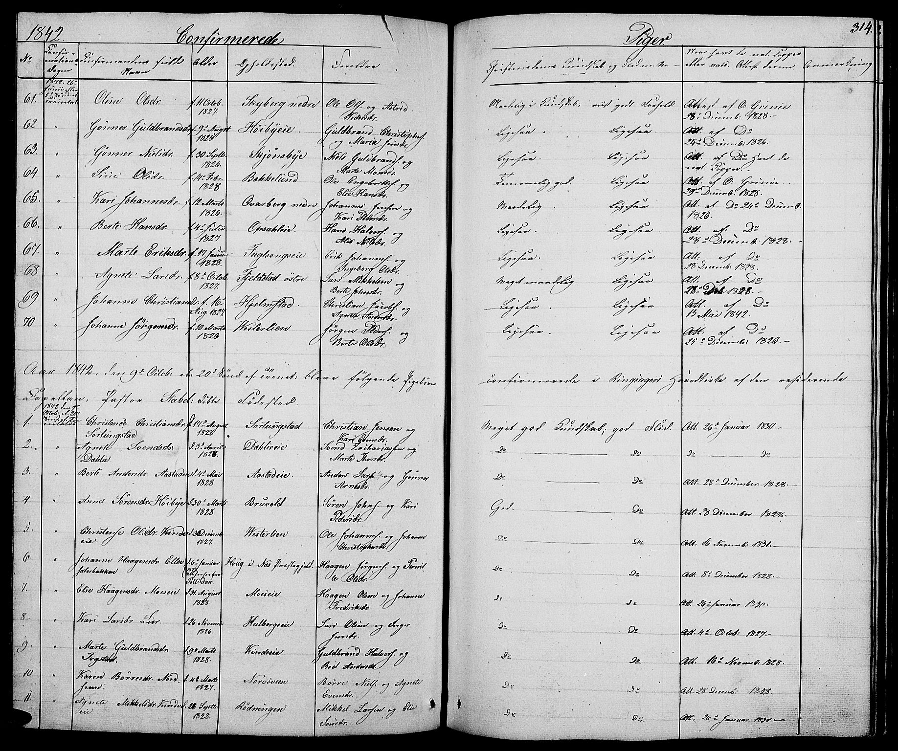 Ringsaker prestekontor, AV/SAH-PREST-014/L/La/L0005: Parish register (copy) no. 5, 1839-1850, p. 314