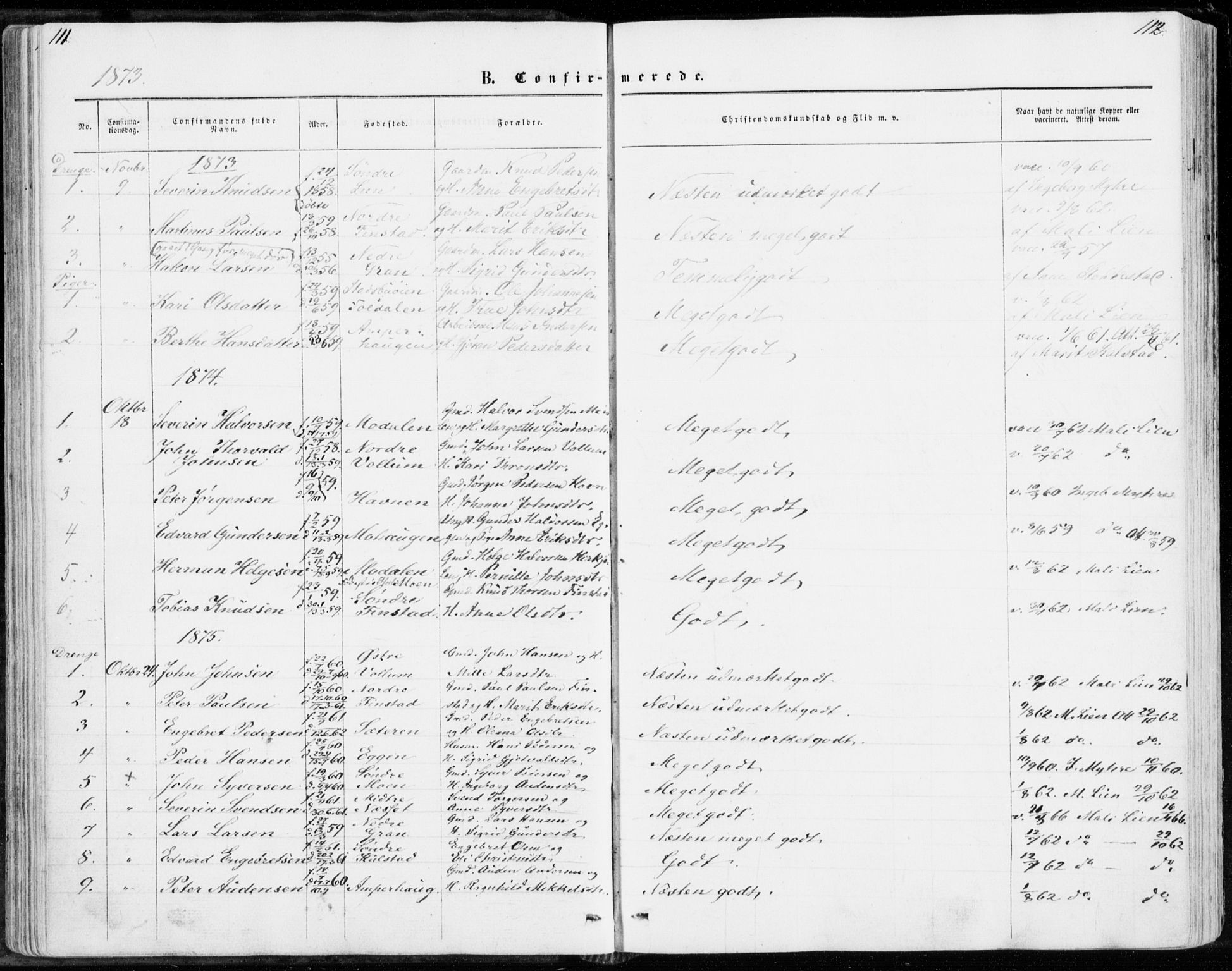 Sollia prestekontor, AV/SAH-PREST-050/H/Ha/Haa/L0001: Parish register (official) no. 1, 1856-1885, p. 111-112