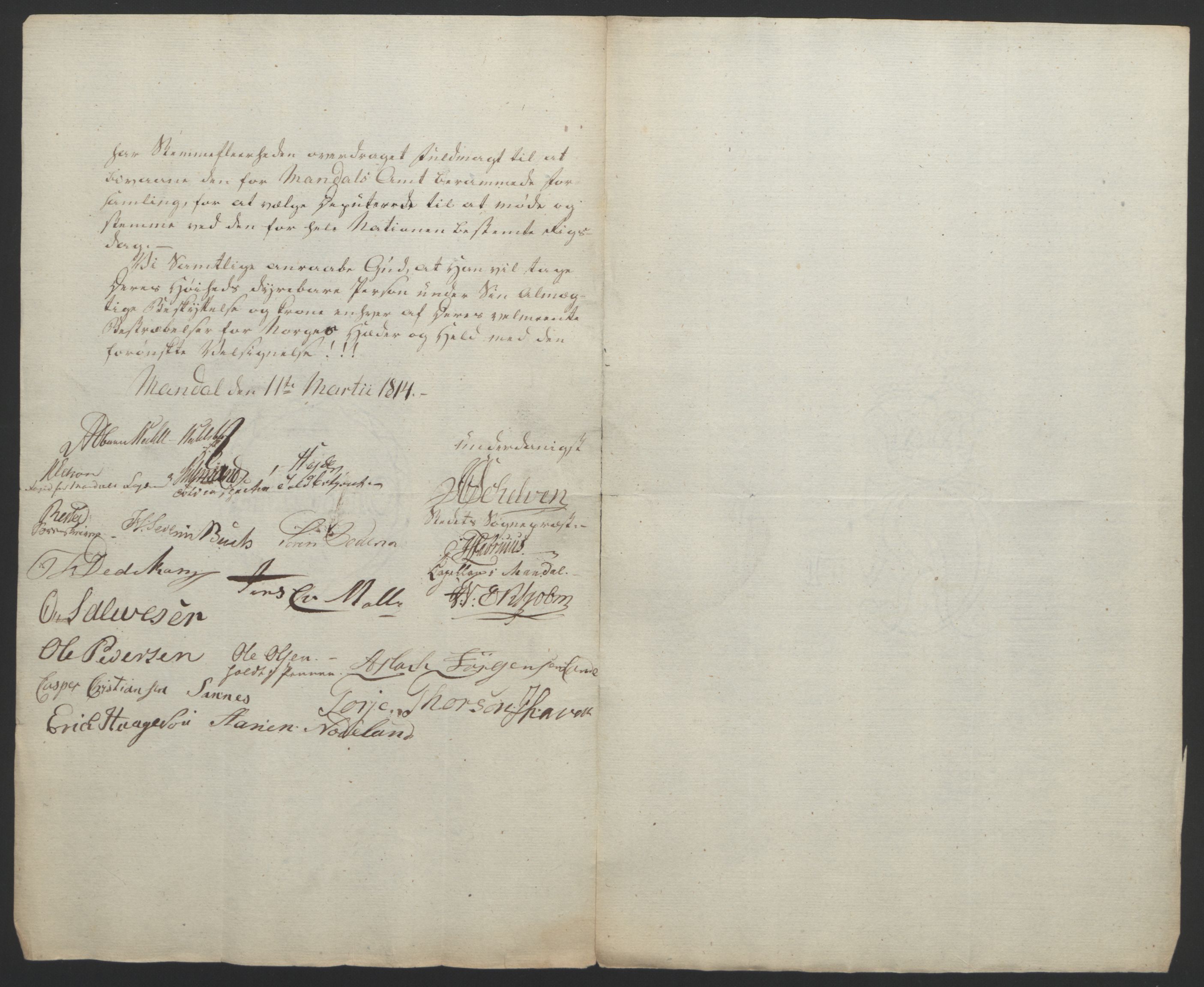 Statsrådssekretariatet, RA/S-1001/D/Db/L0008: Fullmakter for Eidsvollsrepresentantene i 1814. , 1814, p. 129