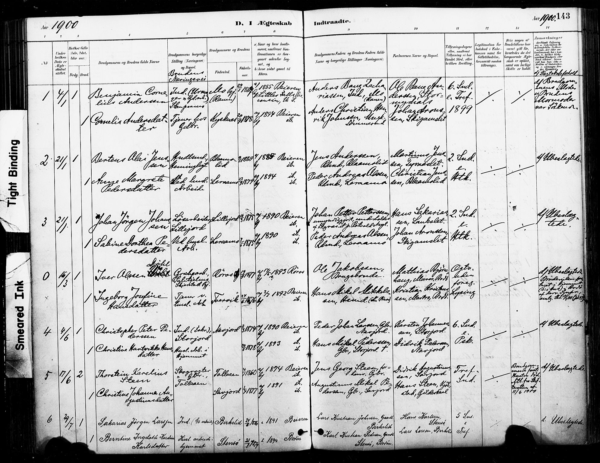 Ministerialprotokoller, klokkerbøker og fødselsregistre - Nordland, AV/SAT-A-1459/846/L0646: Parish register (official) no. 846A04, 1887-1901, p. 143