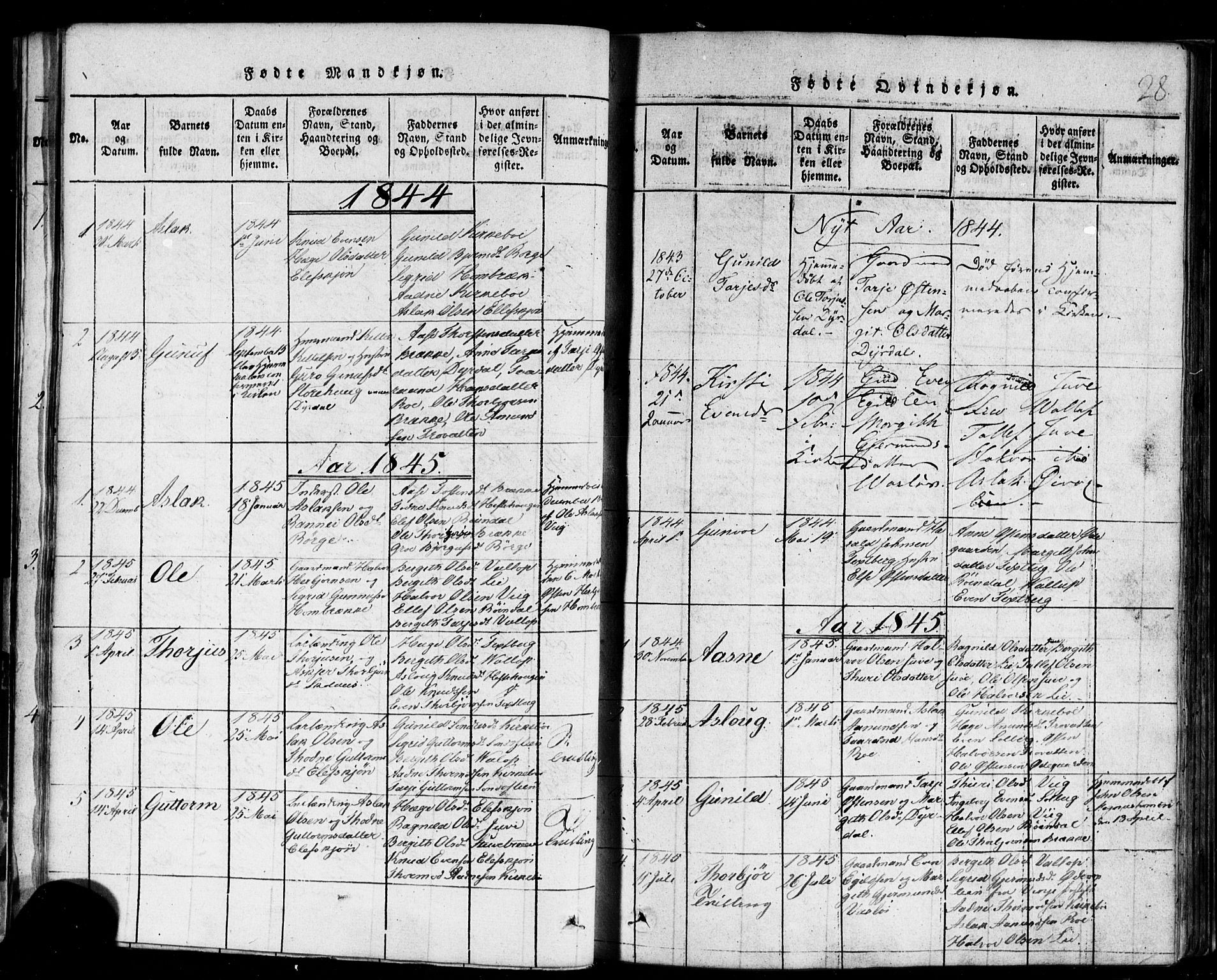 Rauland kirkebøker, SAKO/A-292/F/Fa/L0002: Parish register (official) no. 2, 1815-1860, p. 28