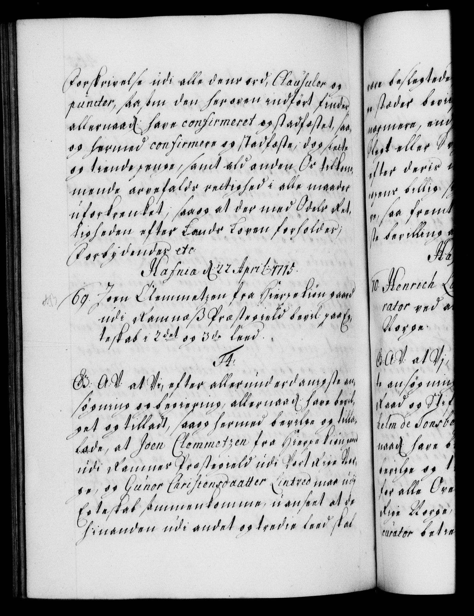 Danske Kanselli 1572-1799, AV/RA-EA-3023/F/Fc/Fca/Fcaa/L0021: Norske registre, 1712-1715, p. 465b