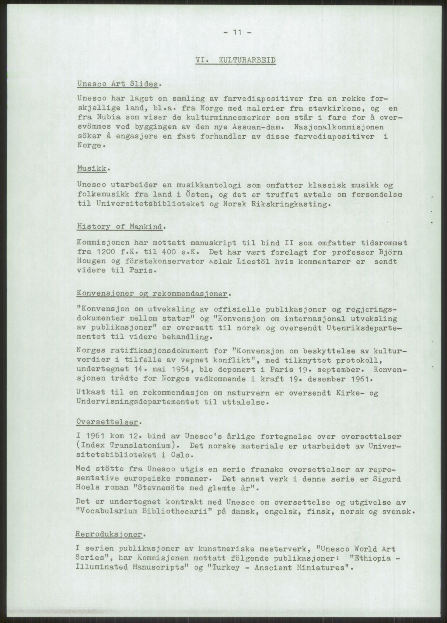 Den norske nasjonalkommisjonen for UNESCO, AV/RA-S-1730/A/Ad/L0001: --, 1953-1981