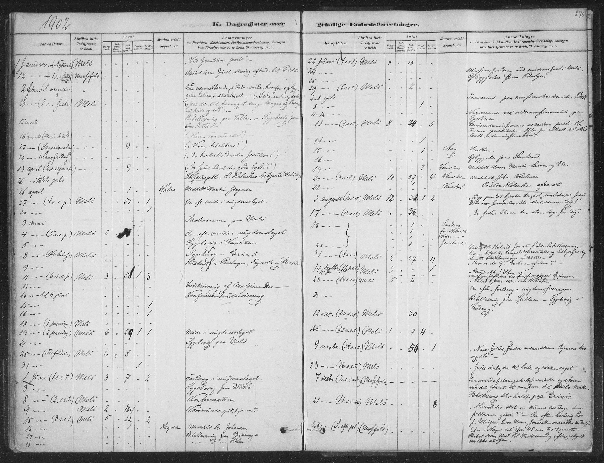 Ministerialprotokoller, klokkerbøker og fødselsregistre - Nordland, SAT/A-1459/843/L0627: Parish register (official) no. 843A02, 1878-1908, p. 270