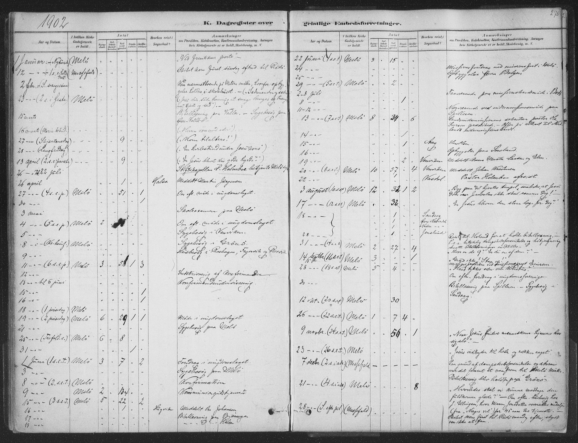 Ministerialprotokoller, klokkerbøker og fødselsregistre - Nordland, AV/SAT-A-1459/843/L0627: Parish register (official) no. 843A02, 1878-1908, p. 270