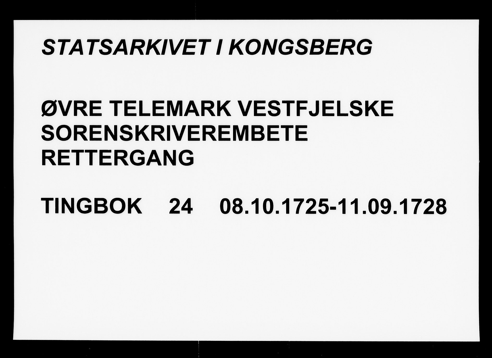 Vest-Telemark sorenskriveri, AV/SAKO-A-134/F/Fa/L0023: Tingbok, 1722-1725