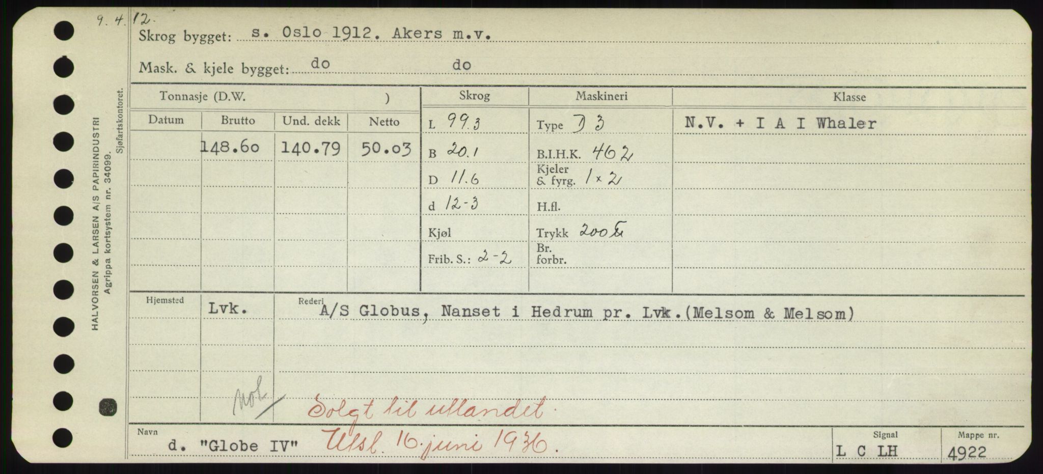 Sjøfartsdirektoratet med forløpere, Skipsmålingen, RA/S-1627/H/Hd/L0012: Fartøy, G-Glø, p. 447