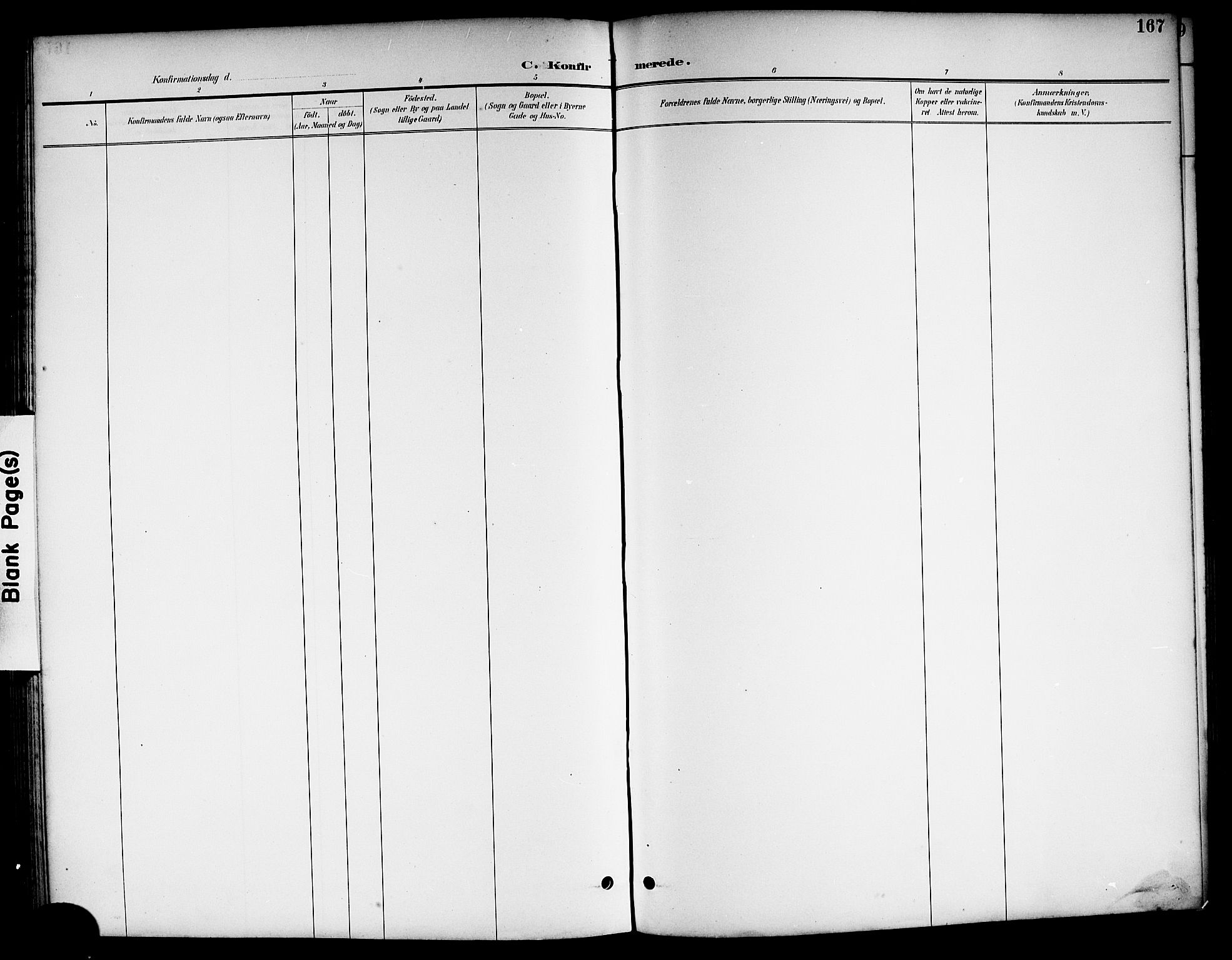 Kviteseid kirkebøker, SAKO/A-276/G/Ga/L0002: Parish register (copy) no. I 2, 1893-1918, p. 167