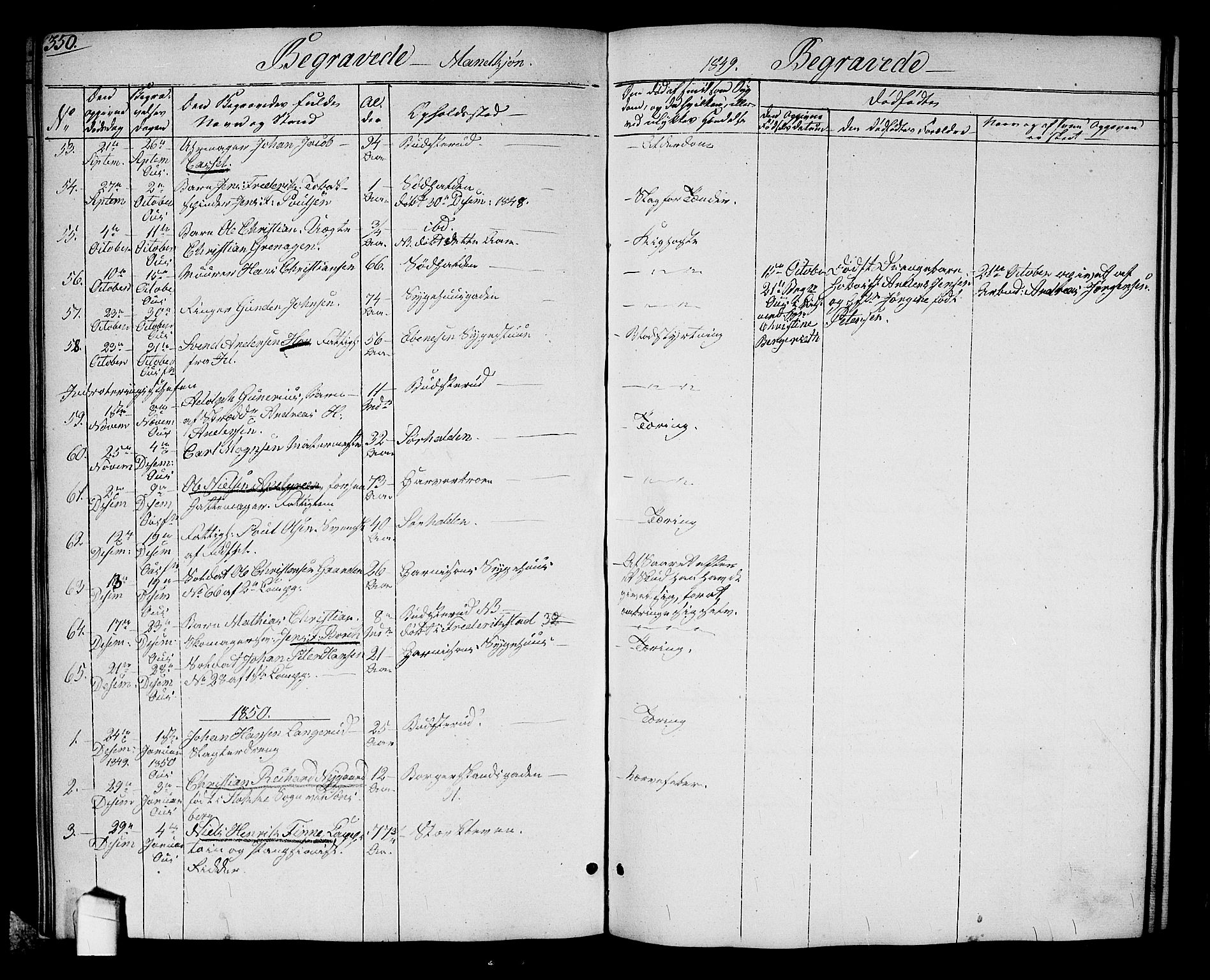 Halden prestekontor Kirkebøker, SAO/A-10909/G/Ga/L0004: Parish register (copy) no. 4, 1845-1854, p. 350