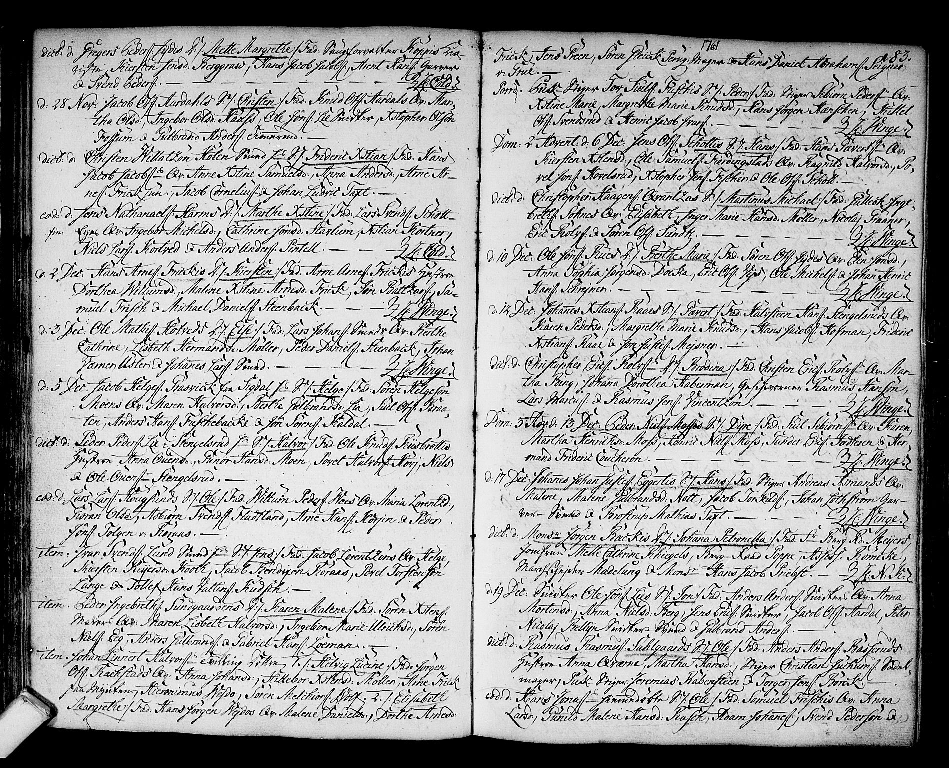 Kongsberg kirkebøker, SAKO/A-22/F/Fa/L0004: Parish register (official) no. I 4, 1756-1768, p. 83
