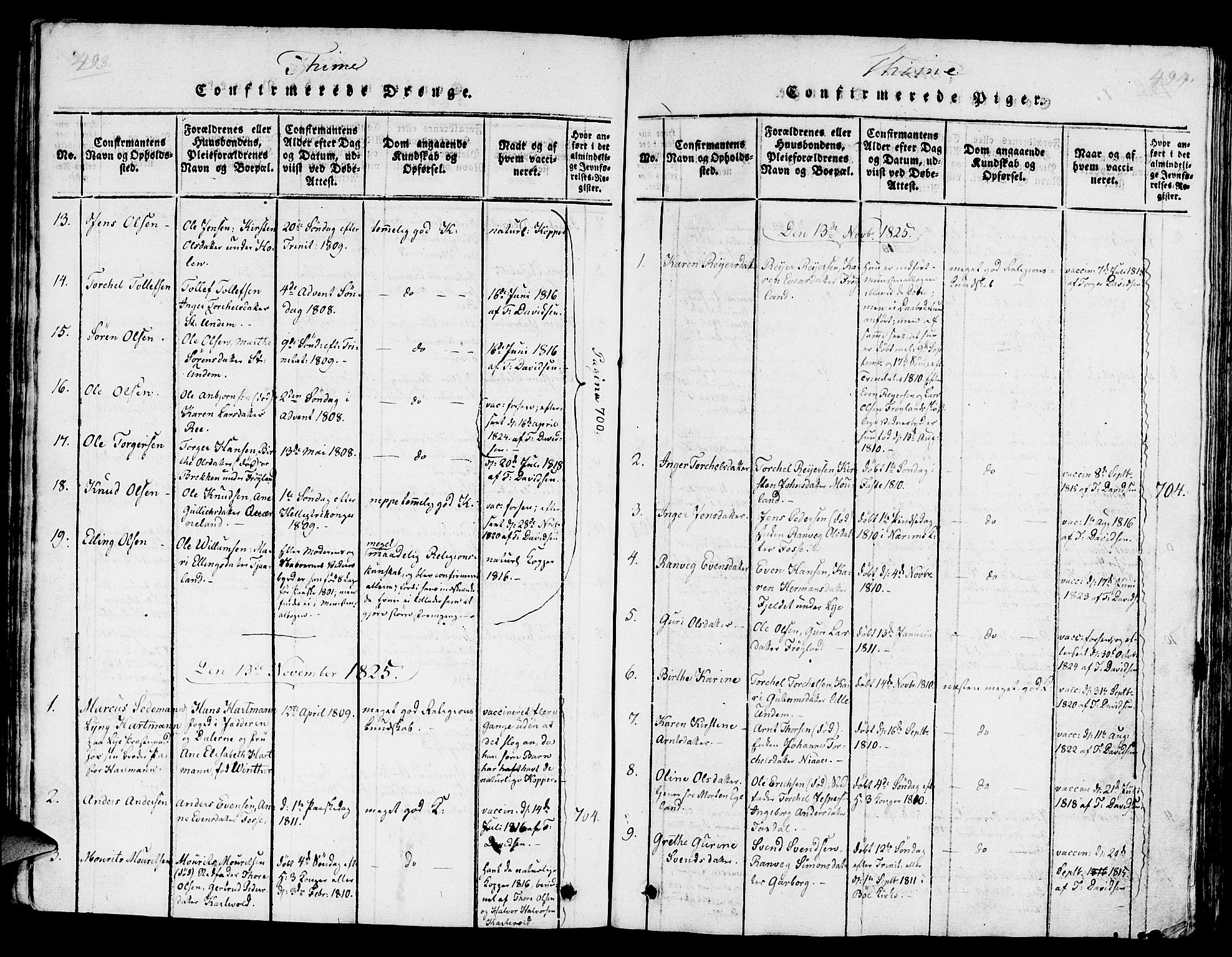 Lye sokneprestkontor, AV/SAST-A-101794/001/30/30BA/L0003: Parish register (official) no. A 3 /1, 1816-1826, p. 493-494