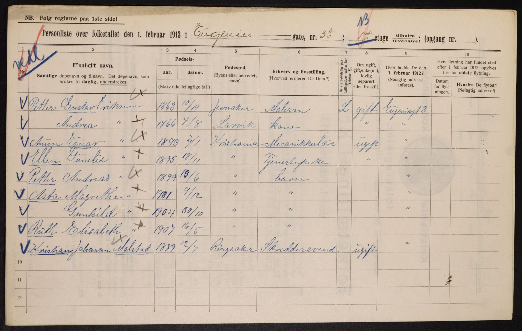 OBA, Municipal Census 1913 for Kristiania, 1913, p. 22774