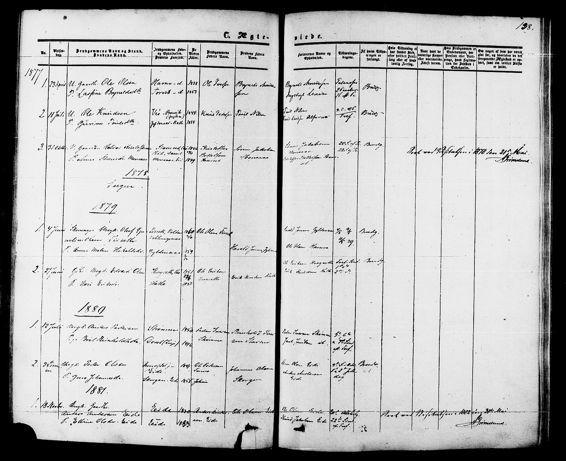 Ministerialprotokoller, klokkerbøker og fødselsregistre - Møre og Romsdal, AV/SAT-A-1454/542/L0552: Parish register (official) no. 542A02, 1854-1884, p. 138