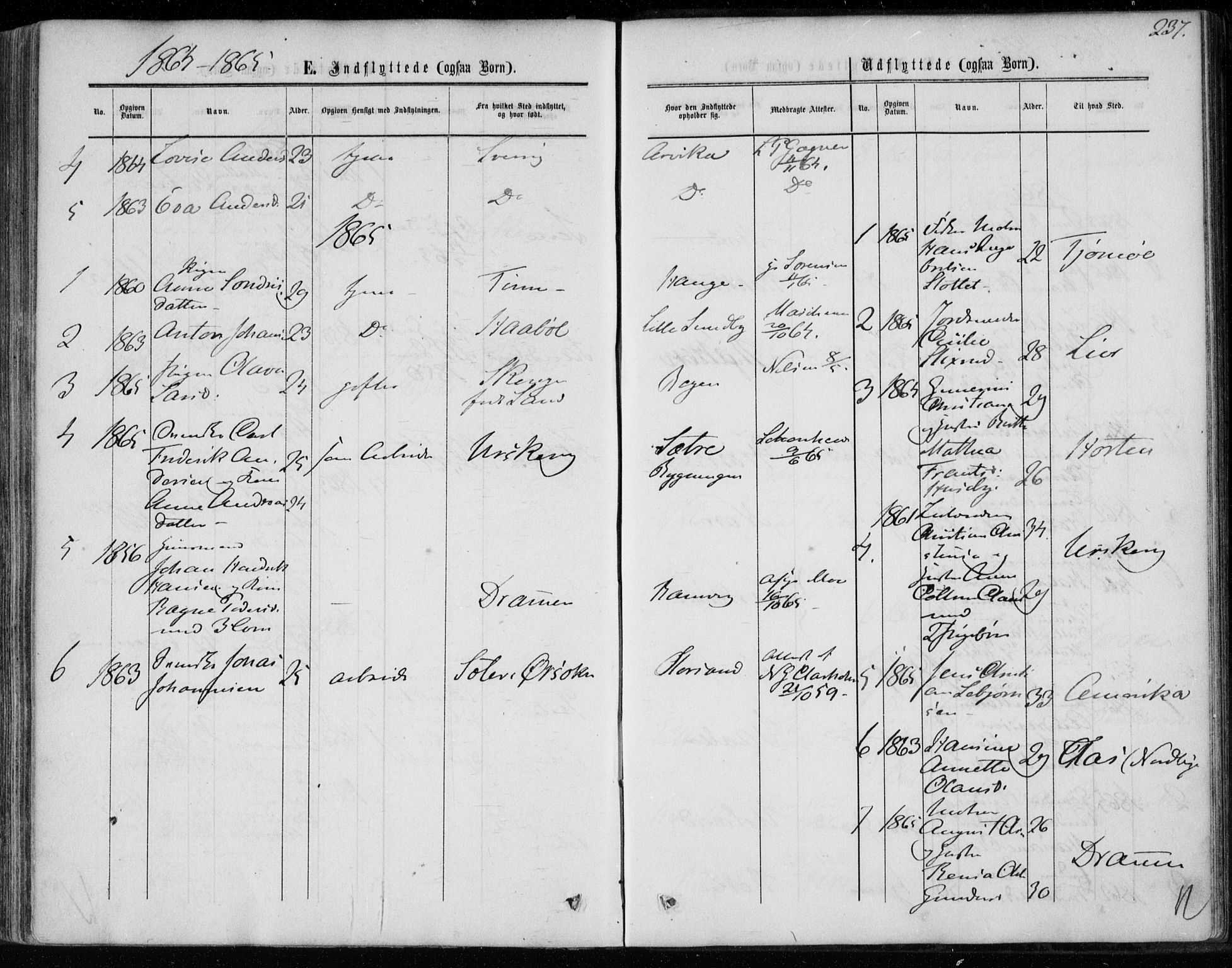 Hurum kirkebøker, SAKO/A-229/F/Fa/L0012: Parish register (official) no. 12, 1861-1875, p. 237
