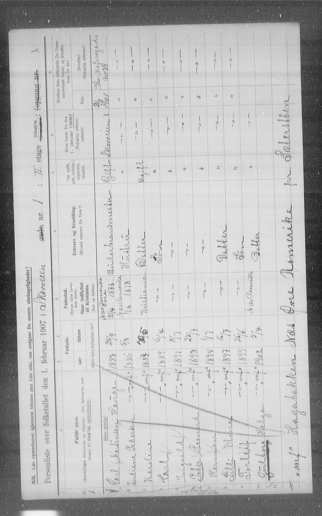 OBA, Municipal Census 1907 for Kristiania, 1907, p. 49209