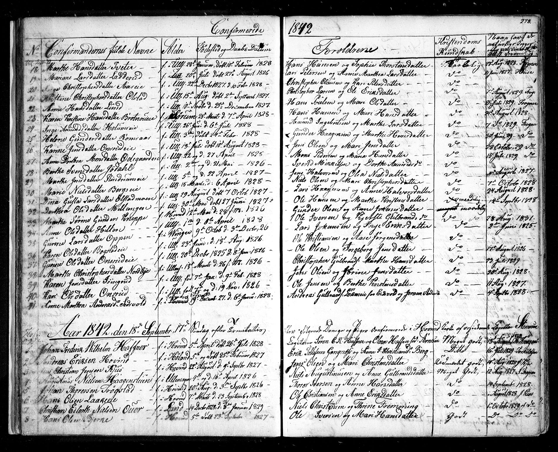 Ullensaker prestekontor Kirkebøker, SAO/A-10236a/F/Fa/L0014.b: Parish register (official) no. I 14B, 1836-1850, p. 278